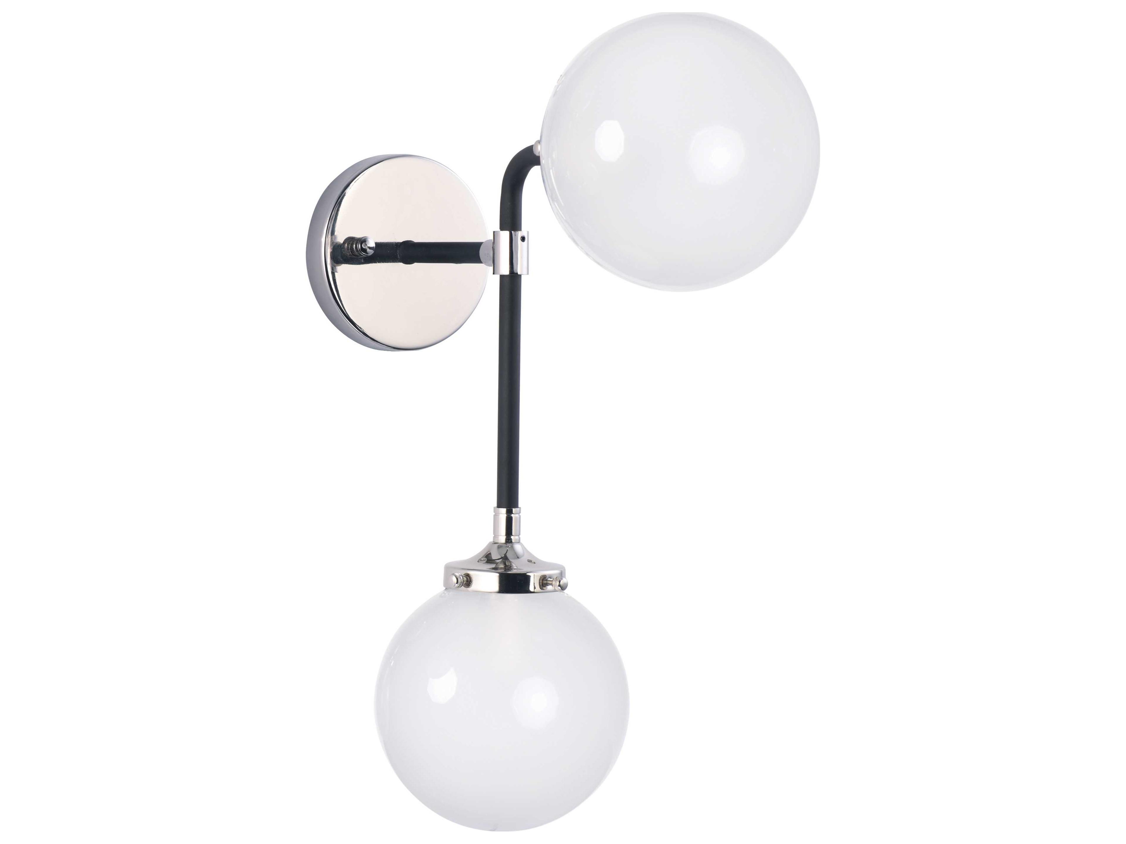 Atom Black And Polished Nickel Glass Wall Sconce