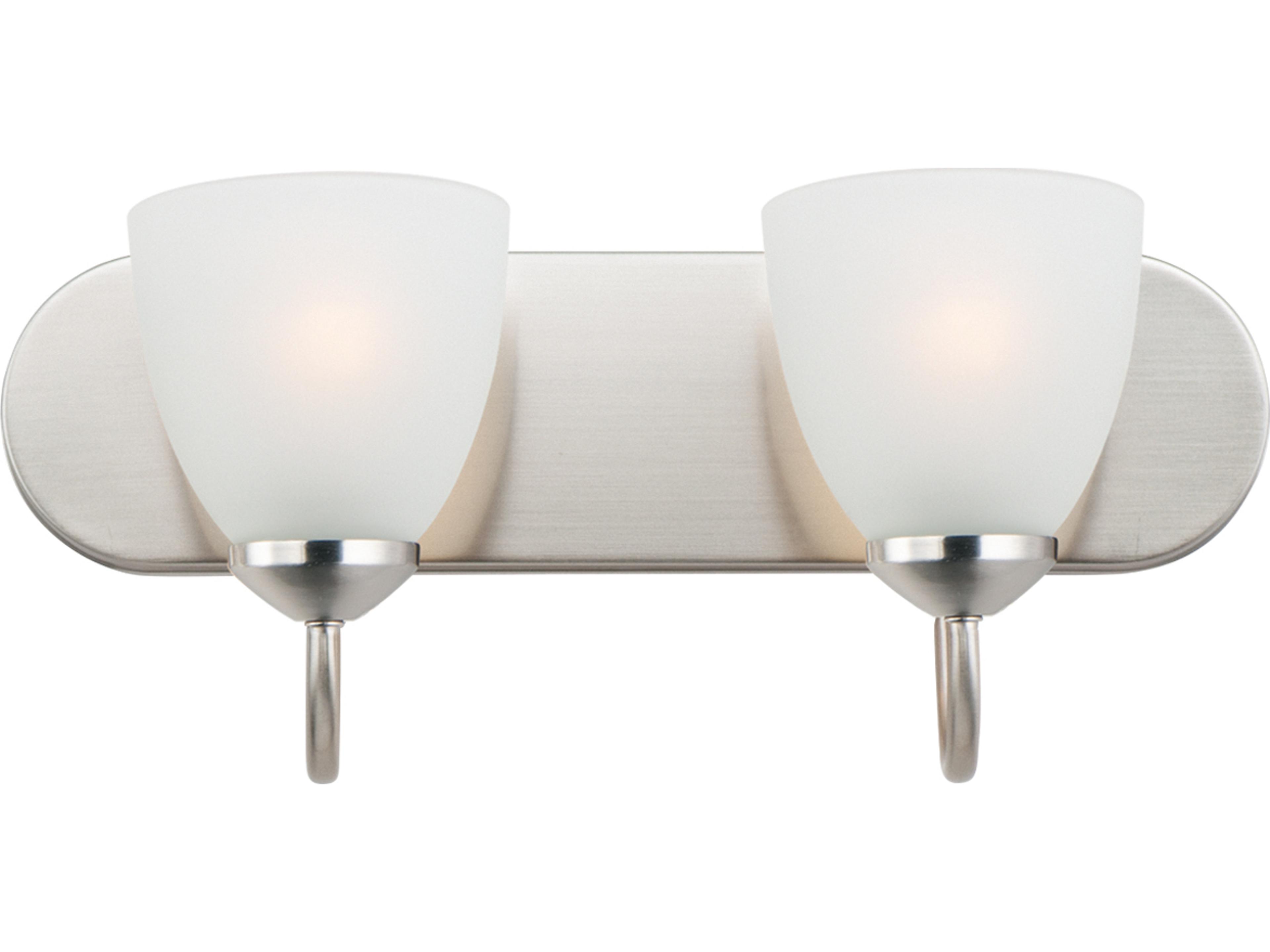 Axis 2-Light Satin Nickel Glass Vanity Light