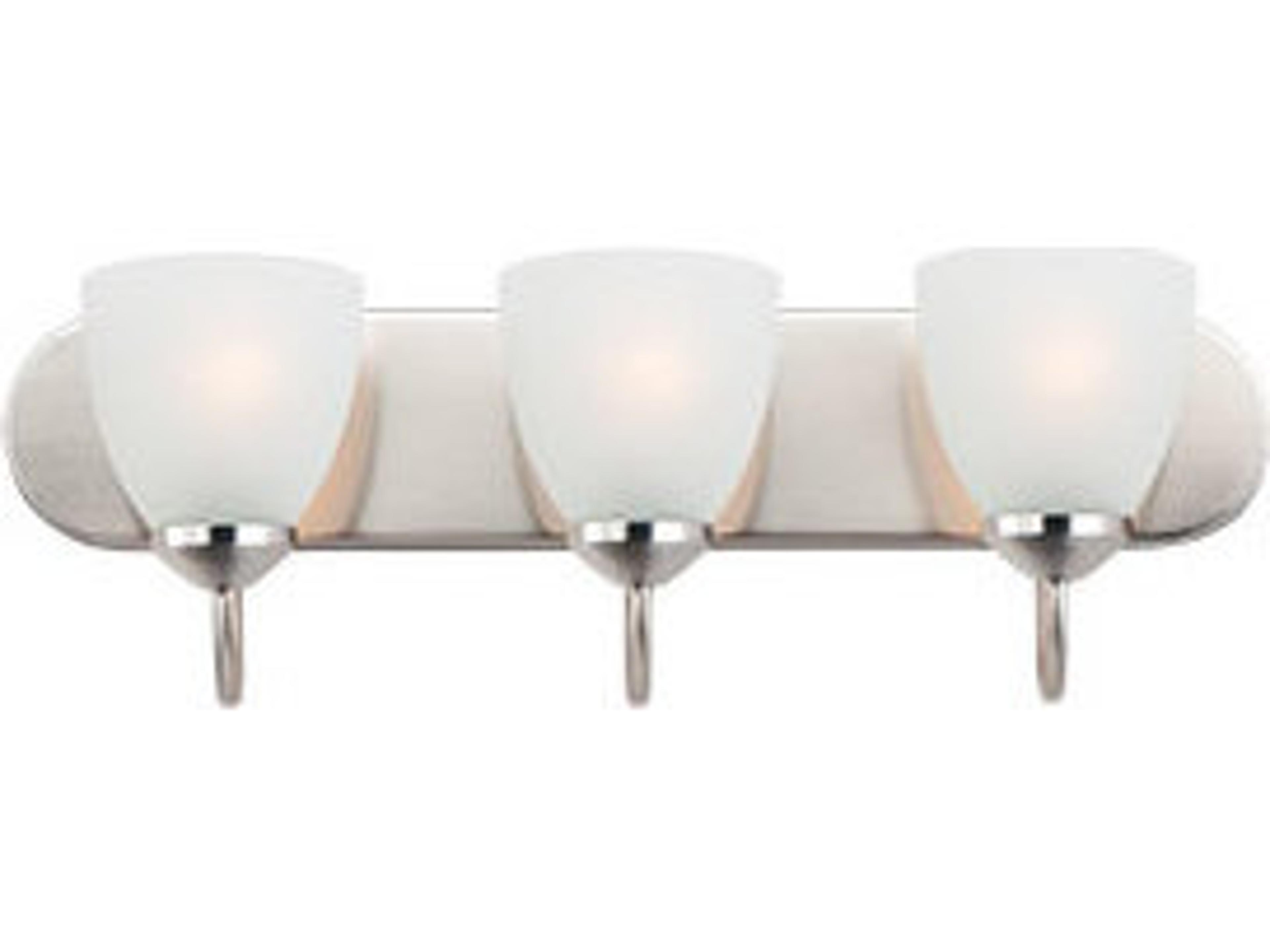 Axis 3-Light Satin Nickel Glass Vanity Light