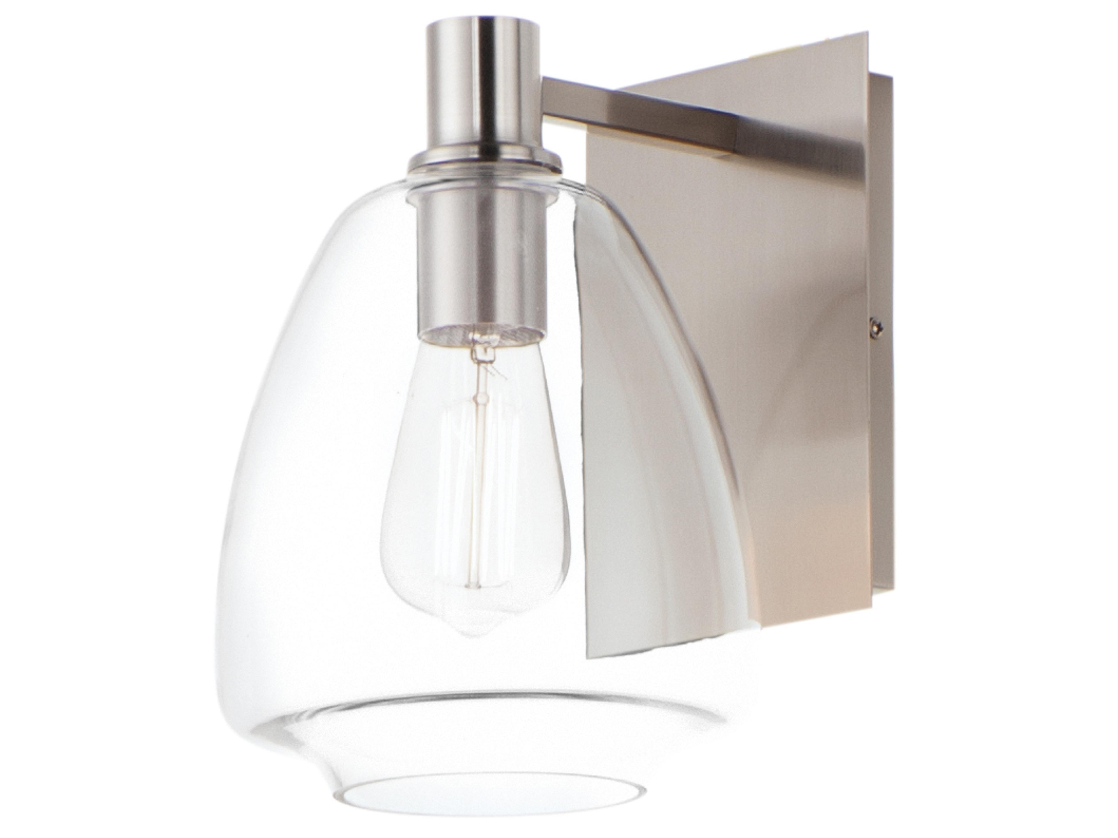 Babylon 1-Light Satin Nickel Glass Wall Sconce