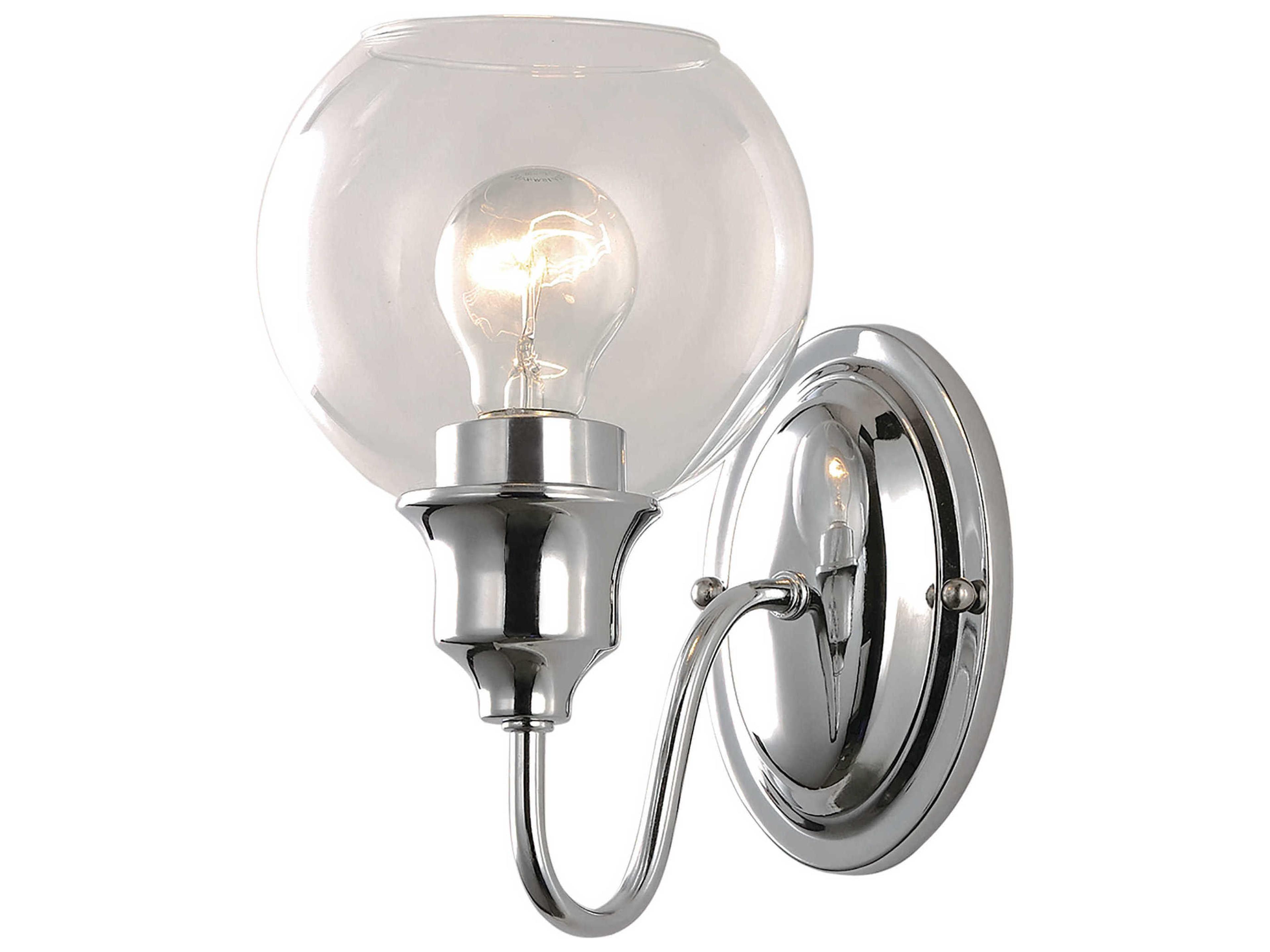 Ballord 1-Light Polished Chrome Glass Wall Sconce