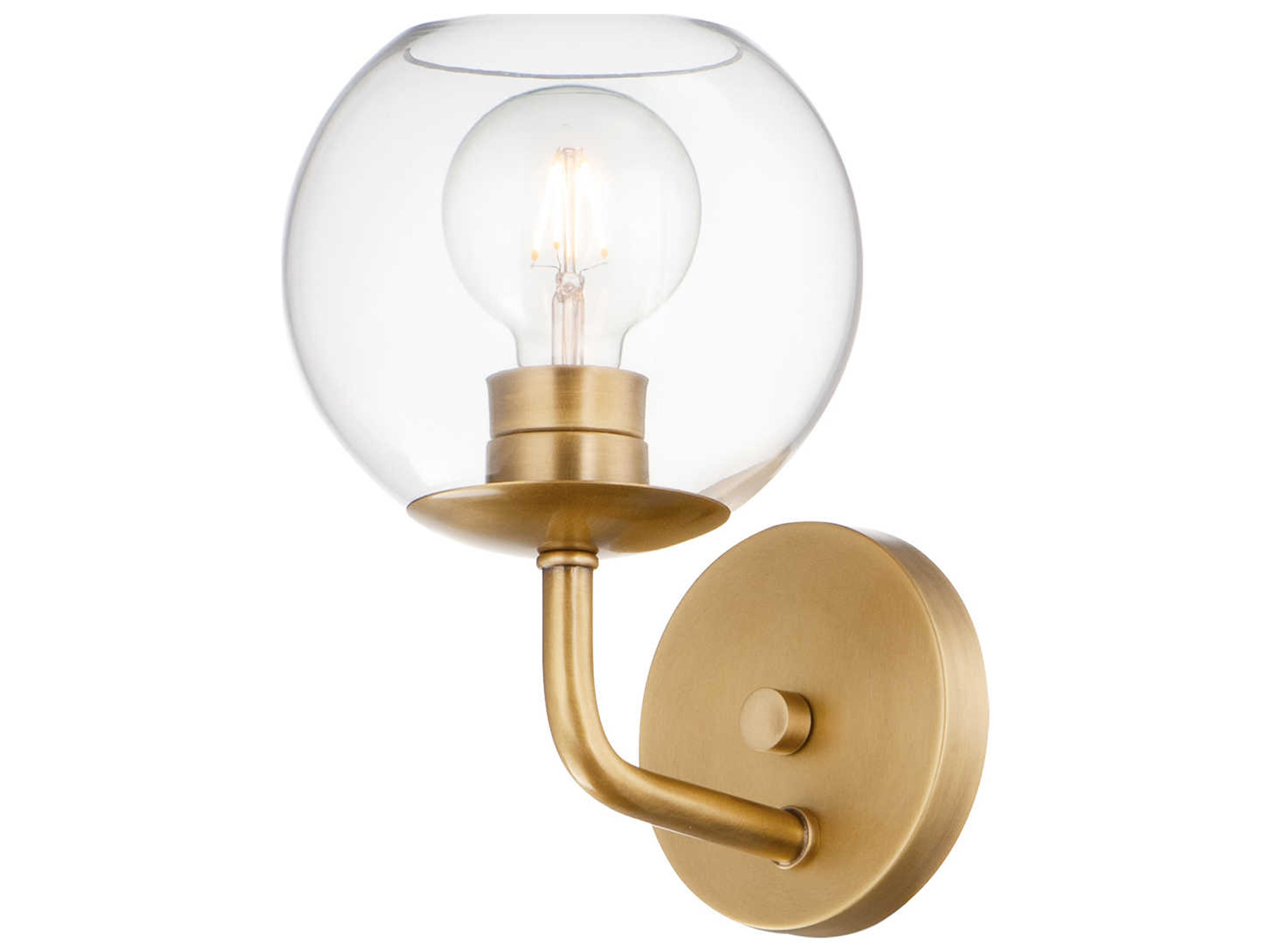 Branch 1-Light Natural Aged Brass Glass Wall Sconce