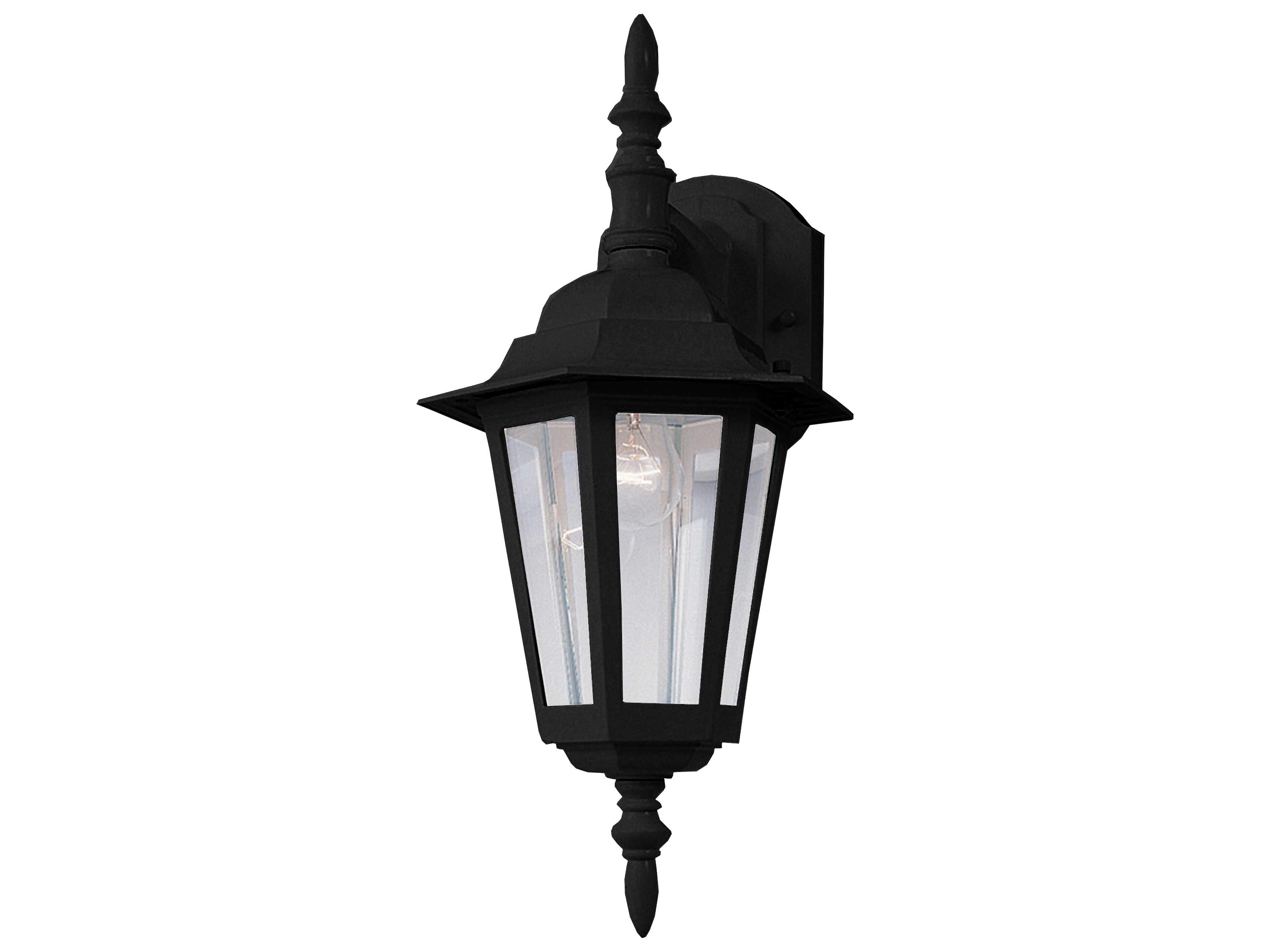 Builder Cast Black & Clear Glass Outdoor Wall Light