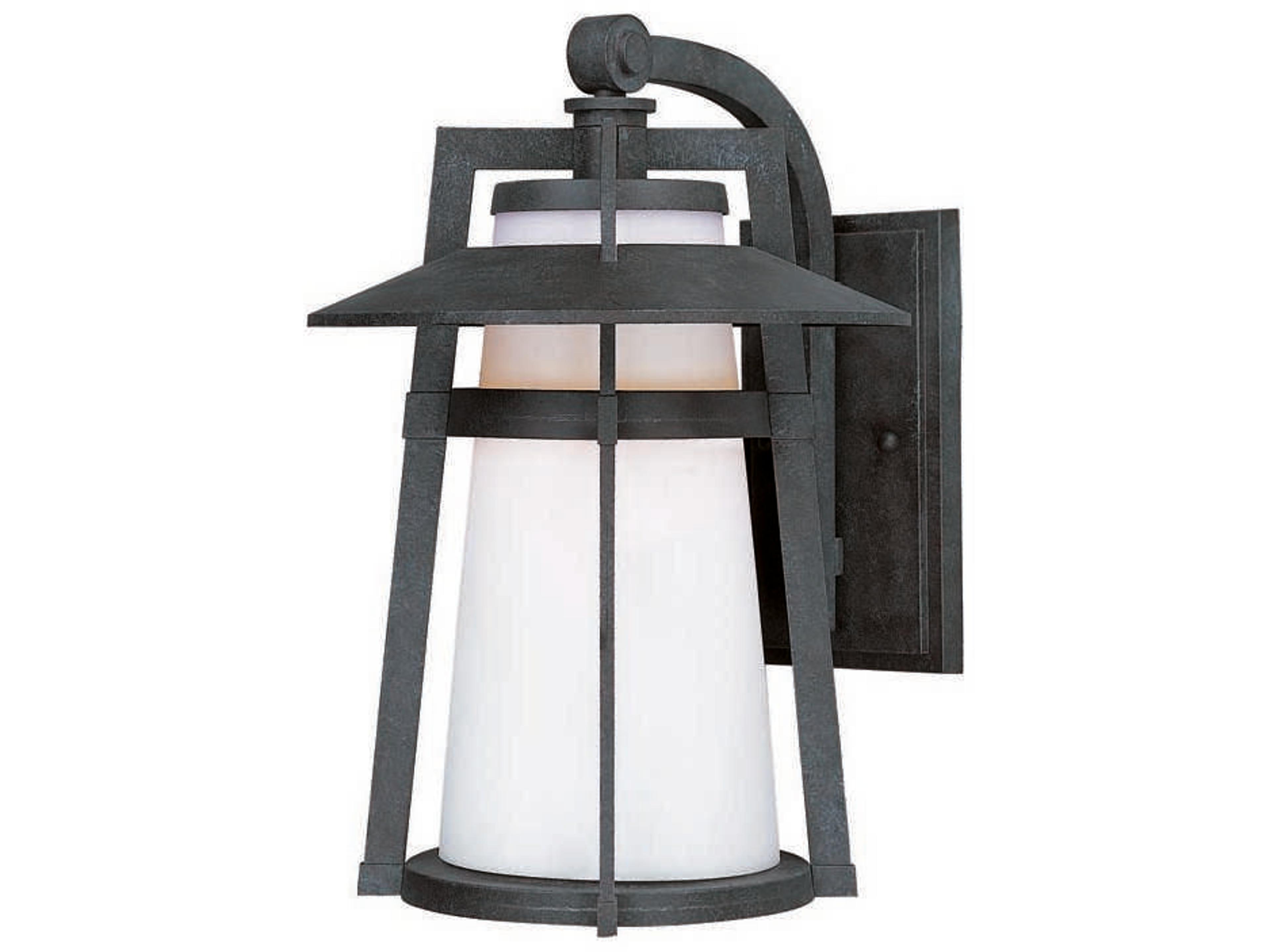 Calistoga & Satin White Glass Incandescent Outdoor Wall Light