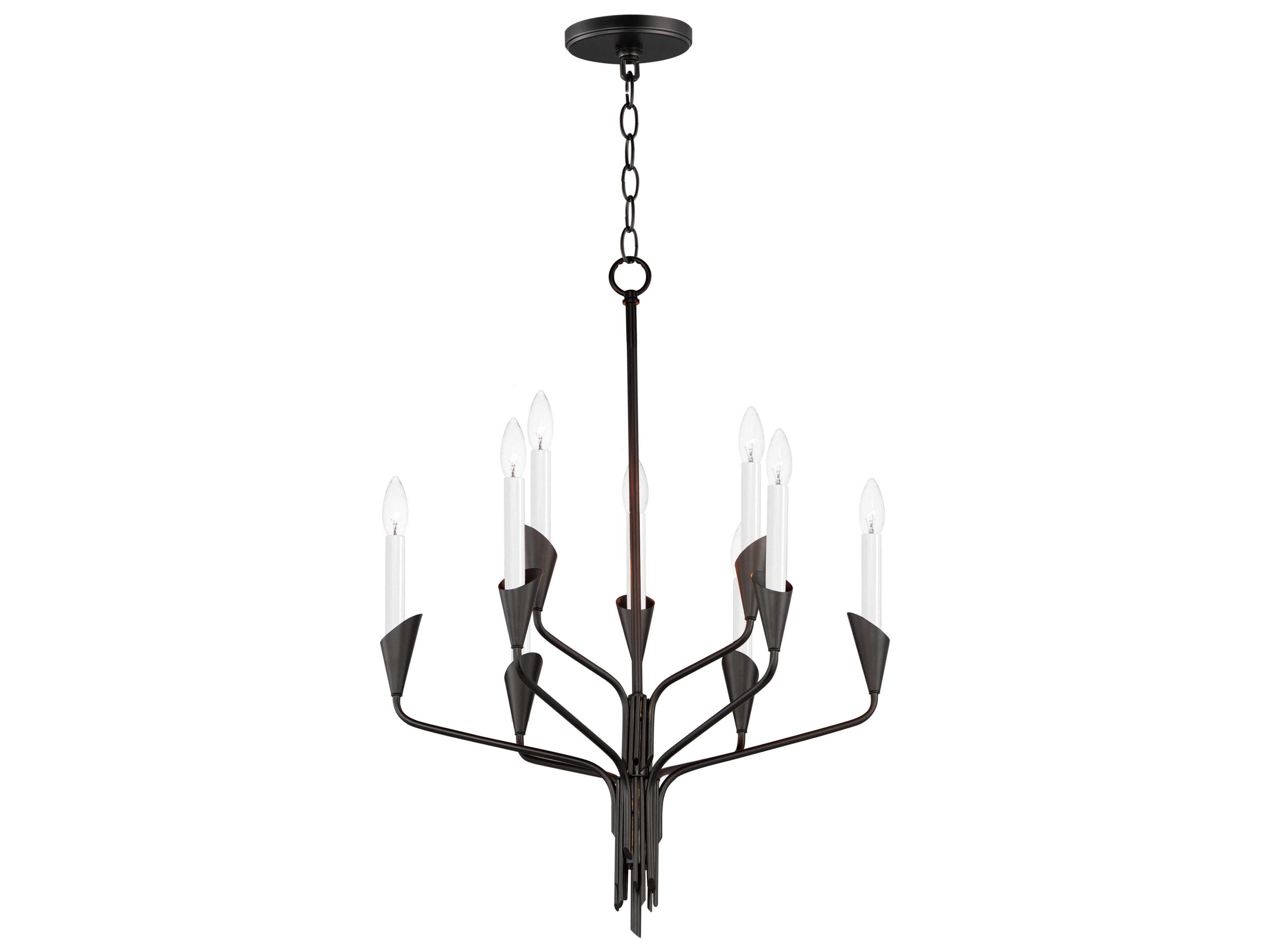 Calyx 9-Light Black Candelabra Tiered Chandelier