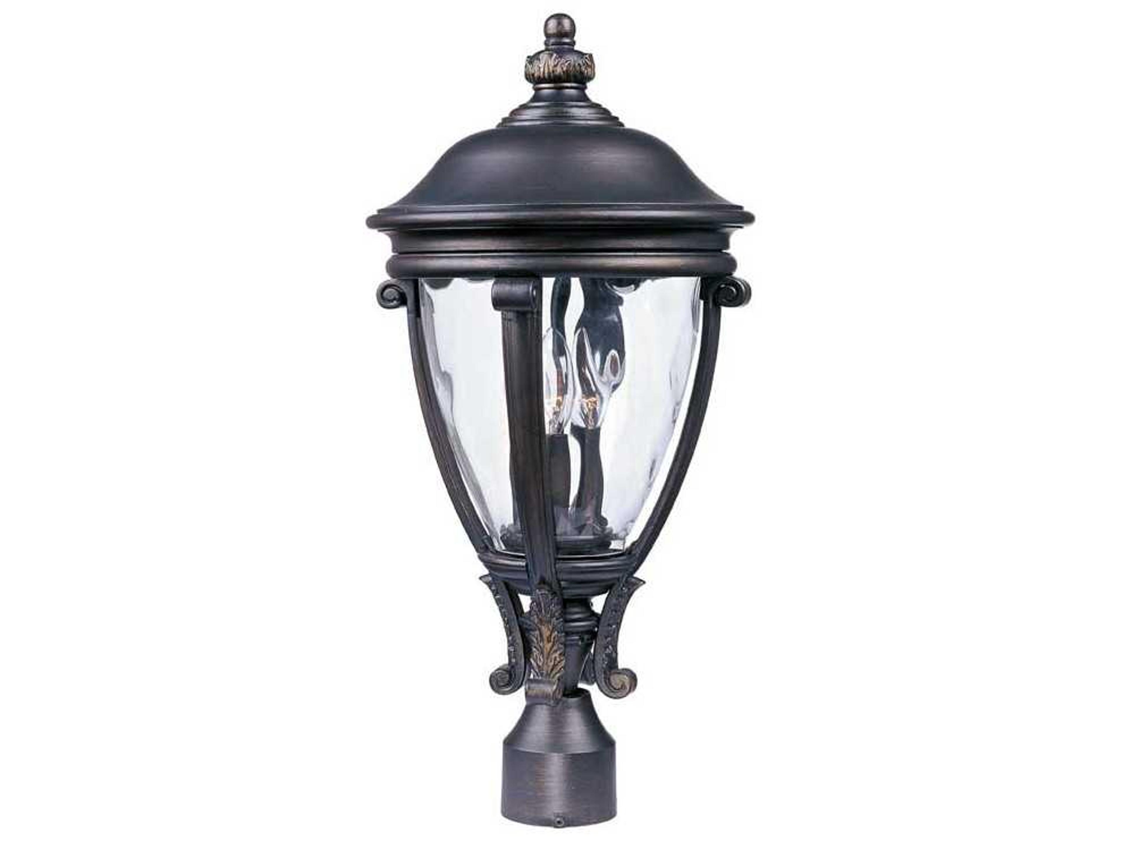 Camden & Water Glass 3 - Light Outdoor Post Light