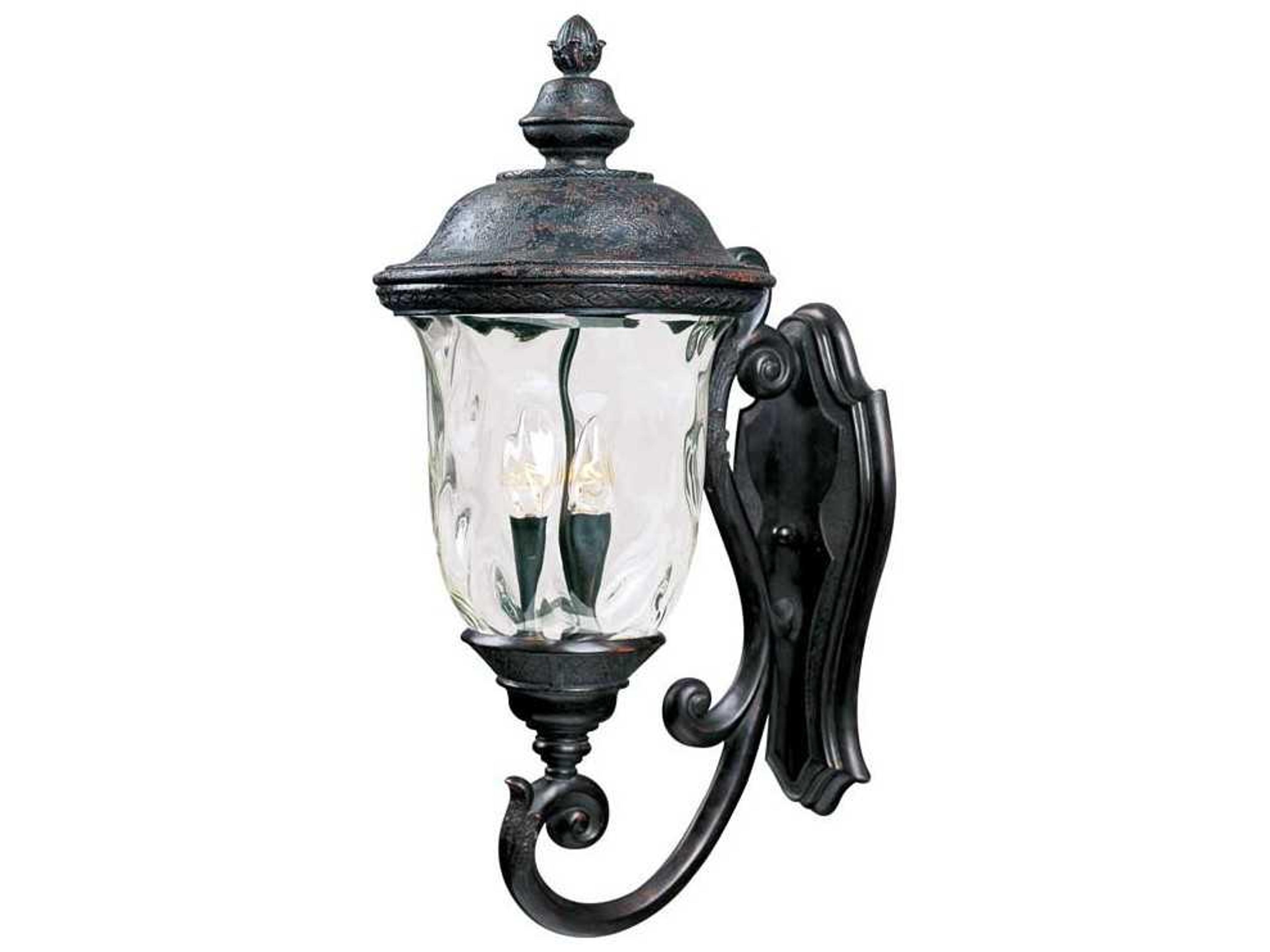 Carriage House VX & Water Glass 3 - Light Incandescent Outdoor Wall Light