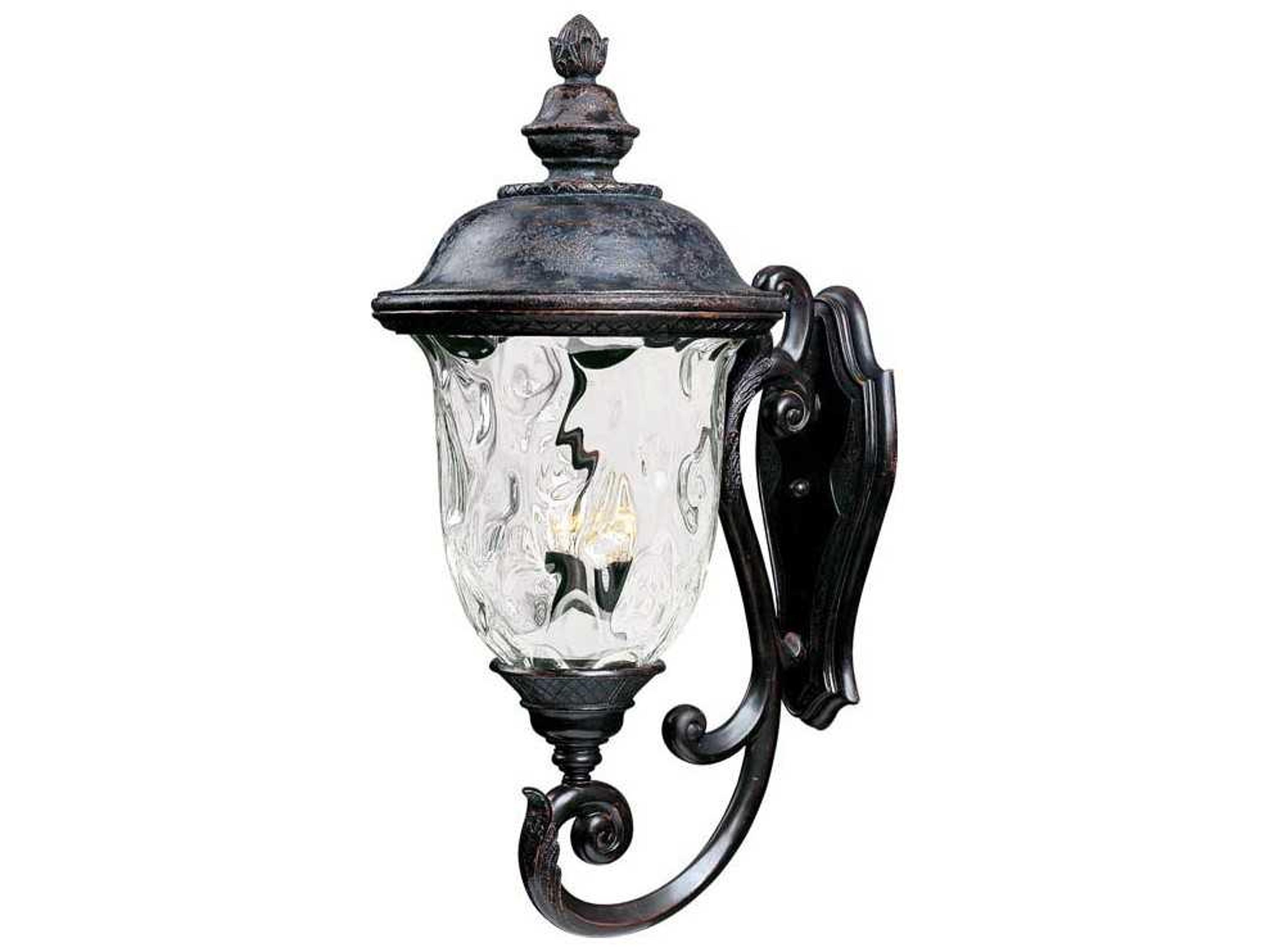 Carriage House VX & Water Glass 3 - Light Incandescent Outdoor Wall Light
