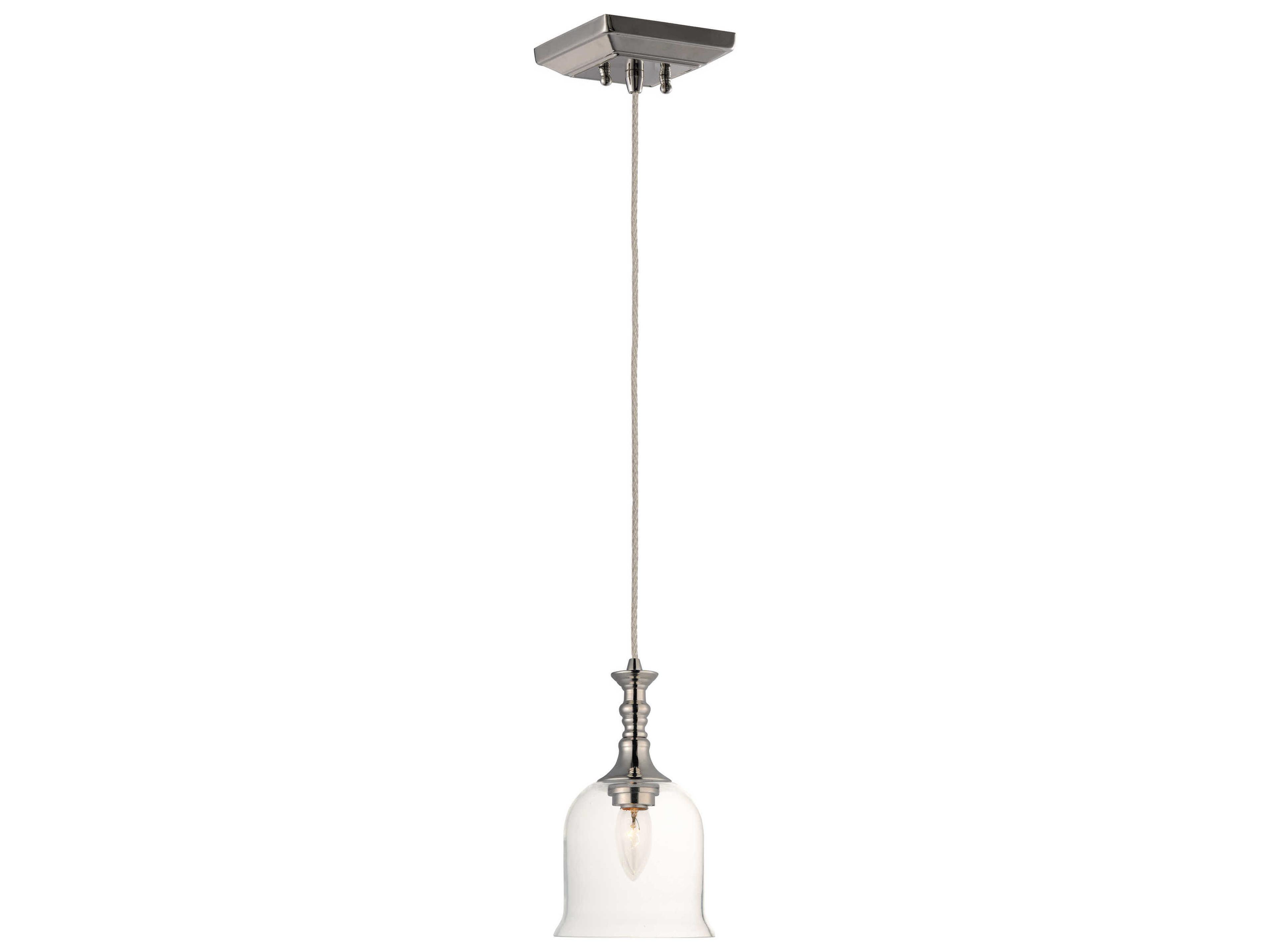 Centennial 1-Light Polished Nickel Glass Bell Mini Pendant