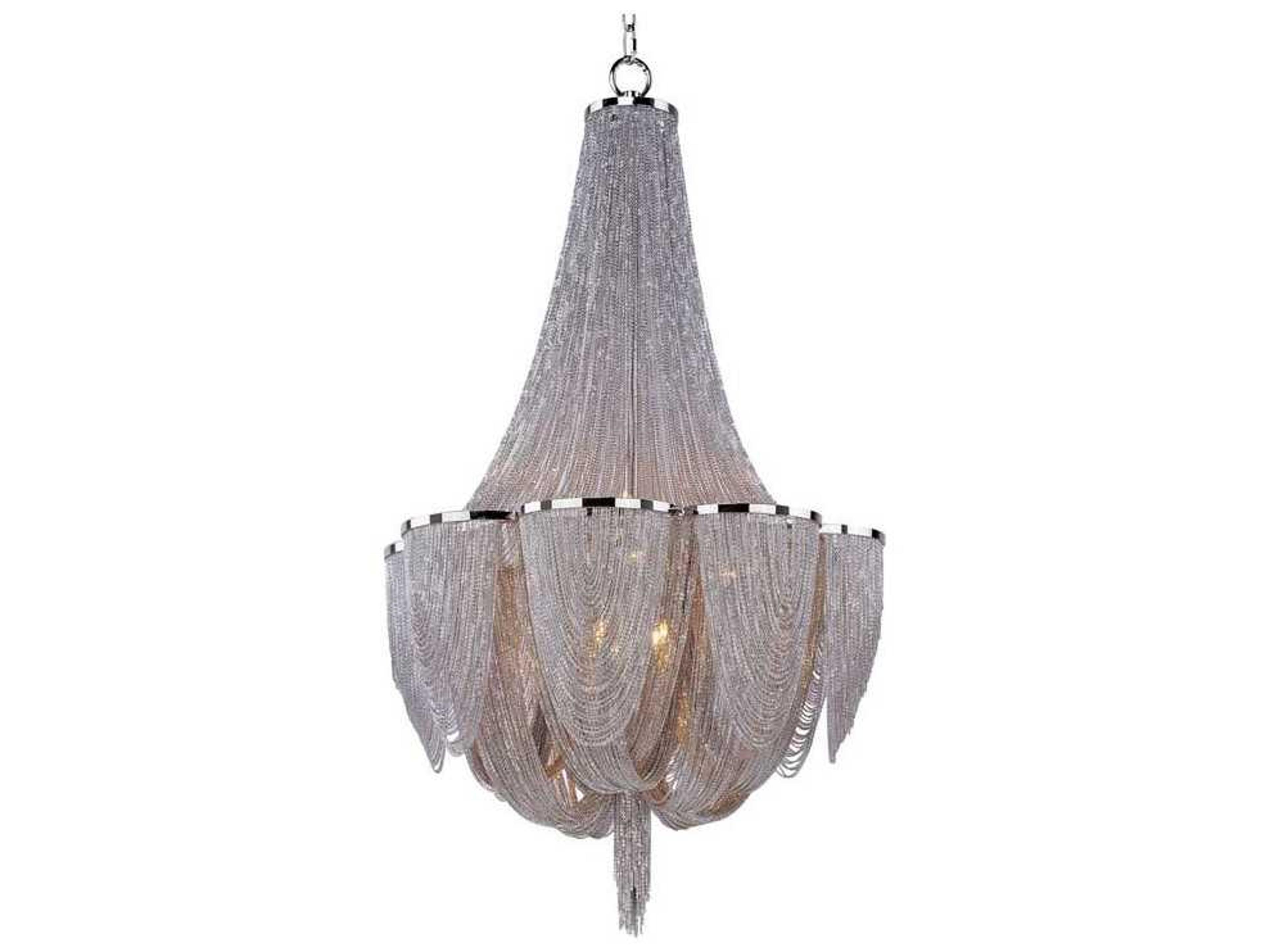 Chantilly 1-Light Polished Nickel Empire Chandelier