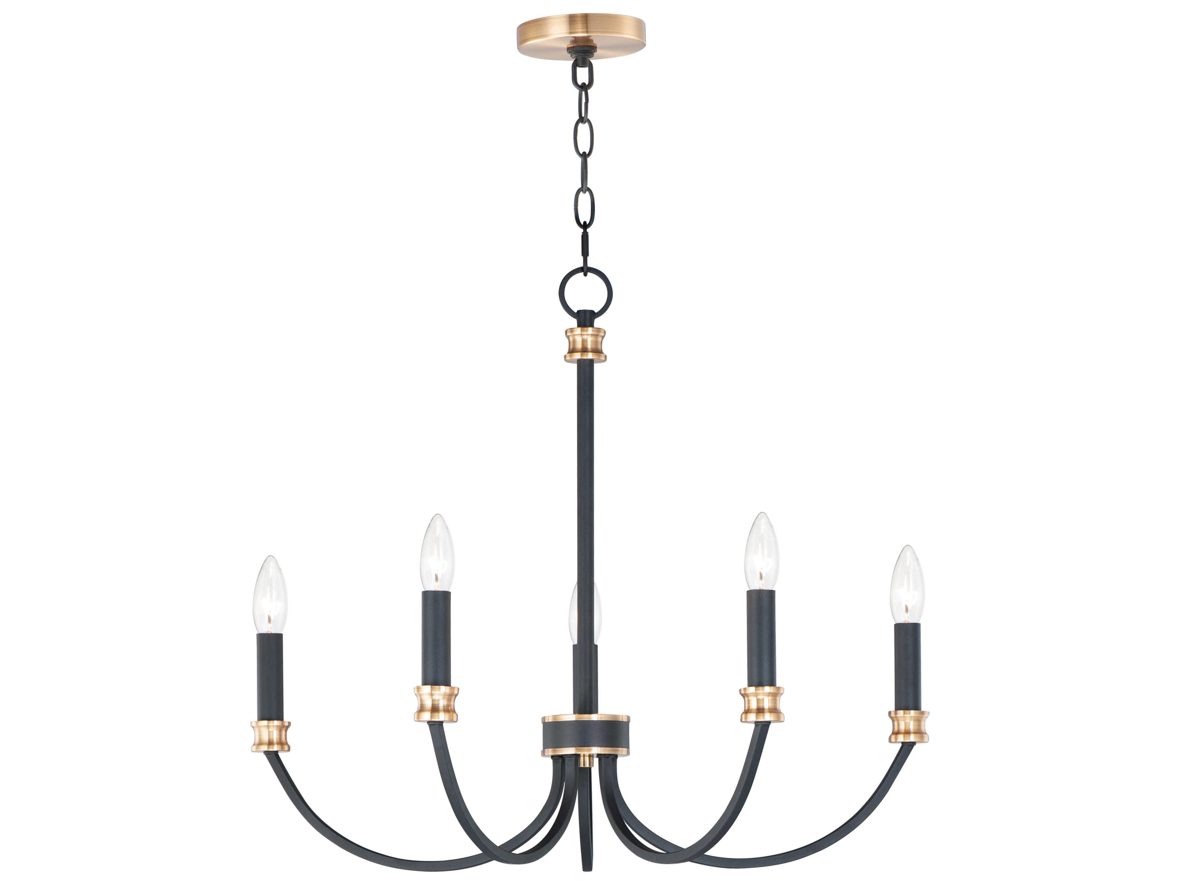 Charlton 5-Light Black Antique Brass Candelabra Chandelier