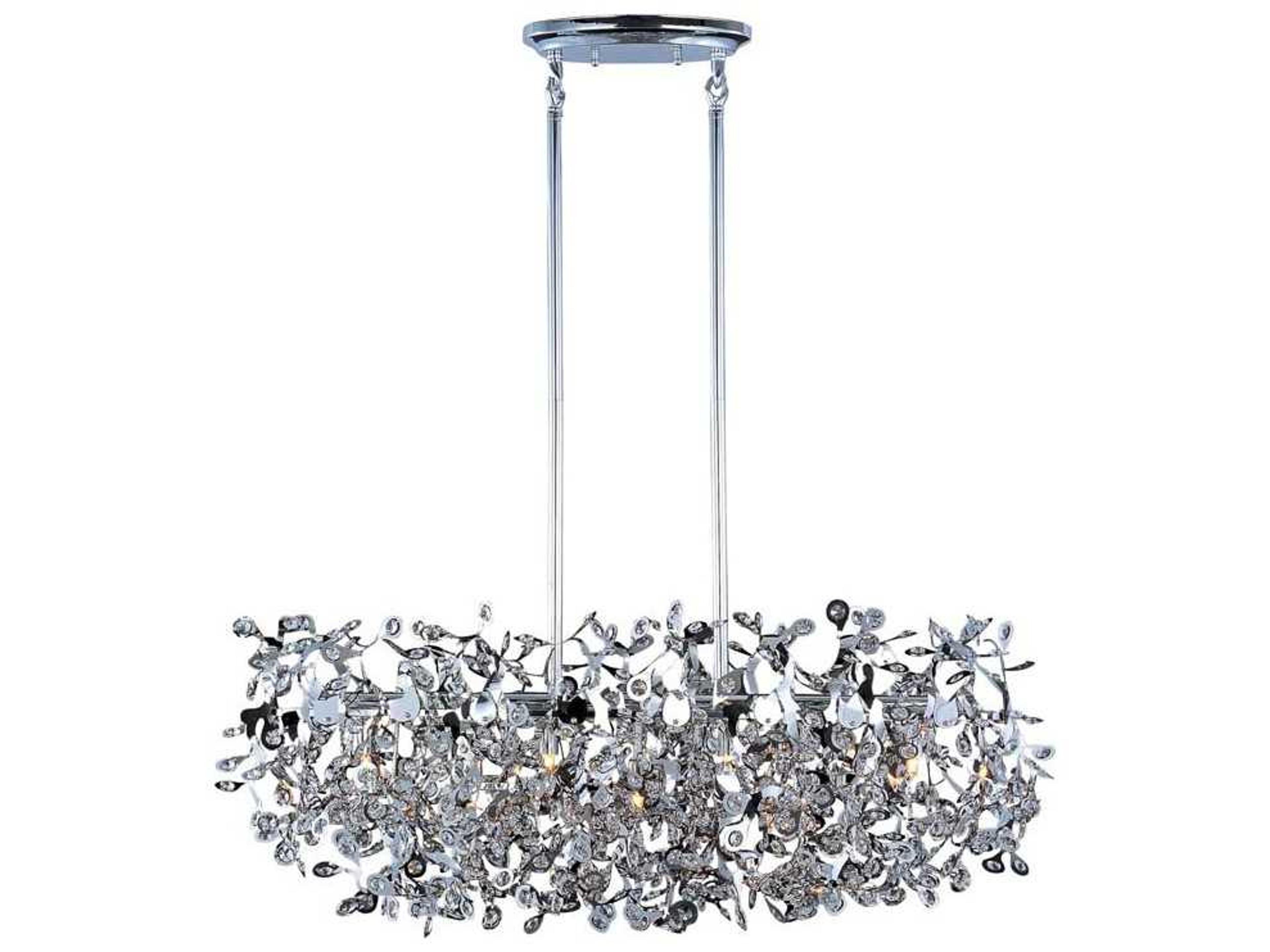 Comet 7-Light Polished Chrome Crystal Glass Island Pendant