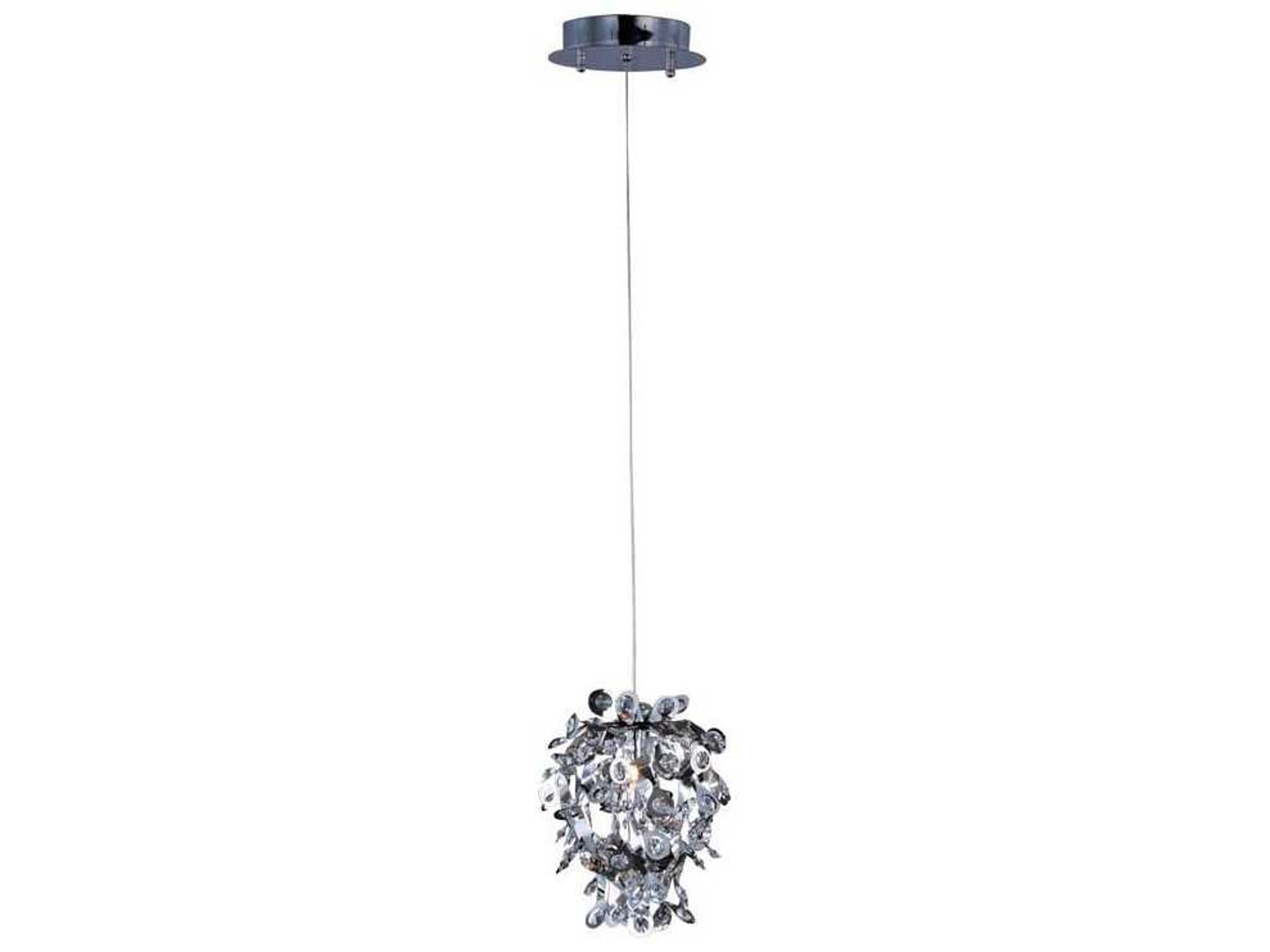 Comet 1-Light Polished Chrome Crystal Glass Mini Pendant