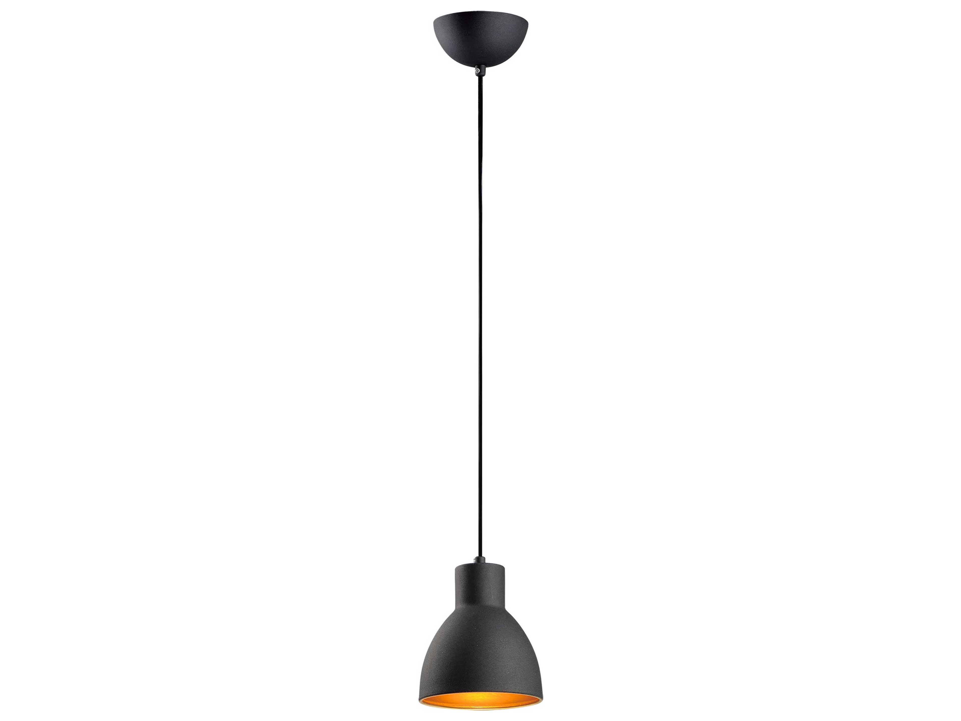 Cora 1-Light Black Gold Bell Mini Pendant