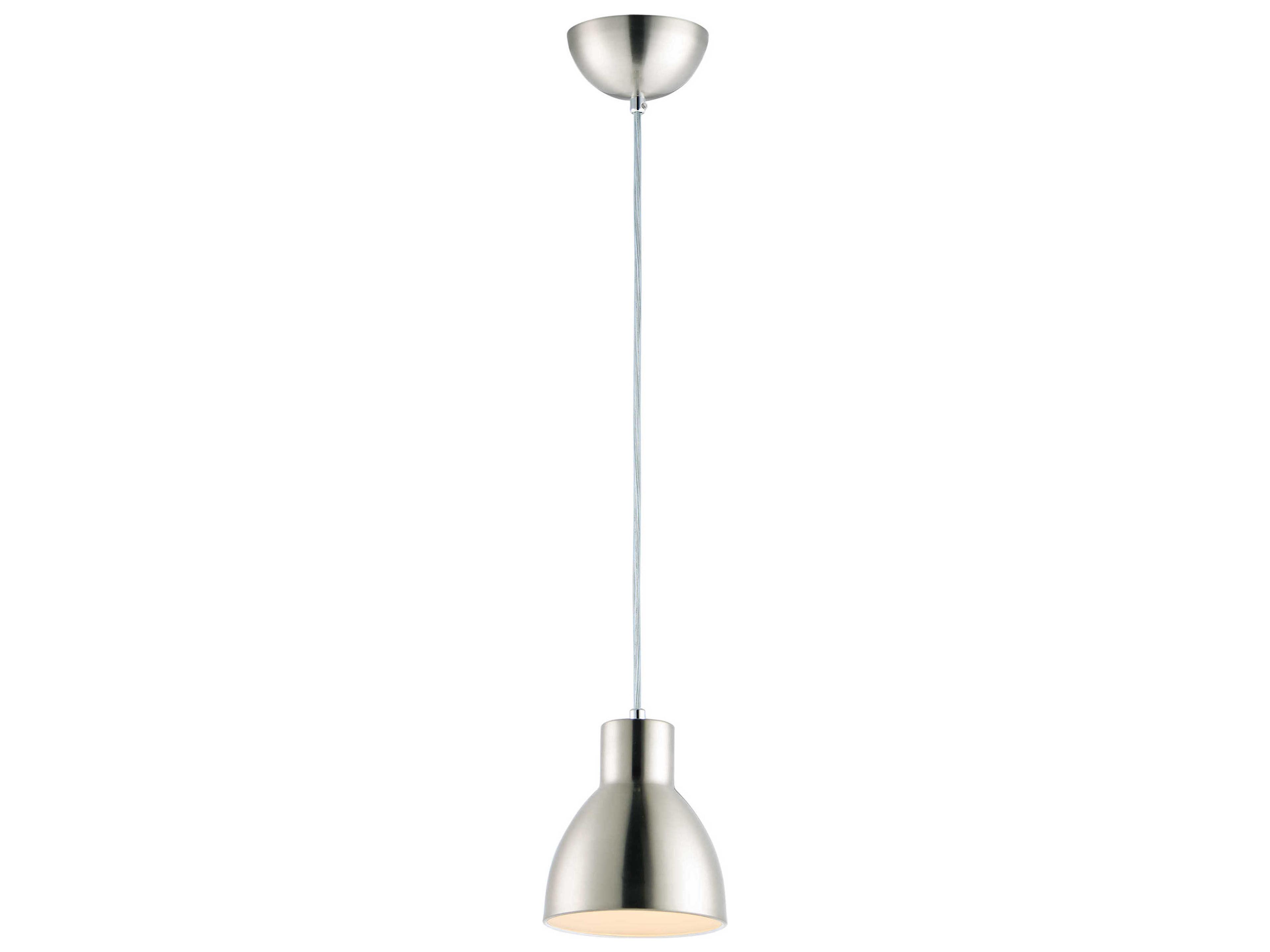 Cora 1-Light Satin Nickel Bell Mini Pendant
