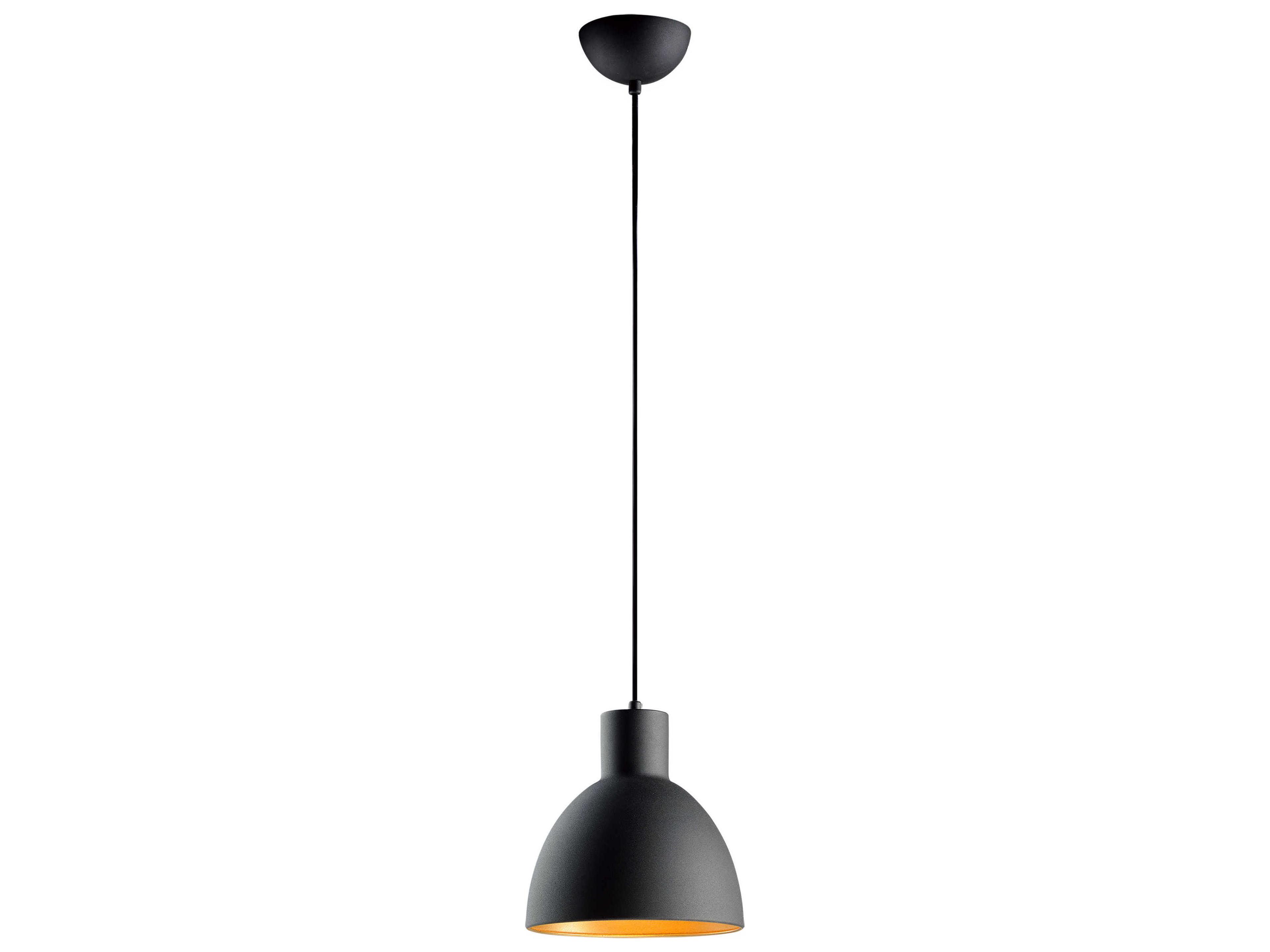 Cora 1-Light Black Gold Bell Mini Pendant