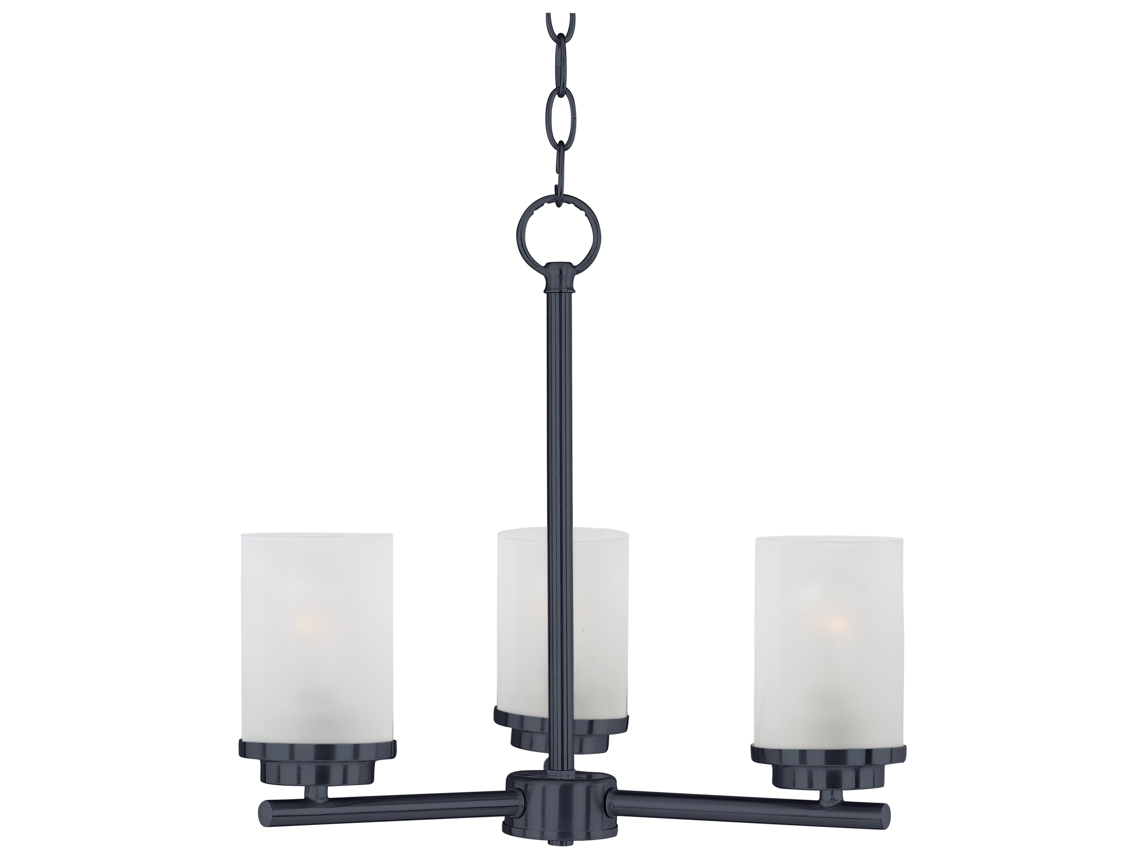 Corona 3-Light Black Glass Cylinder Chandelier