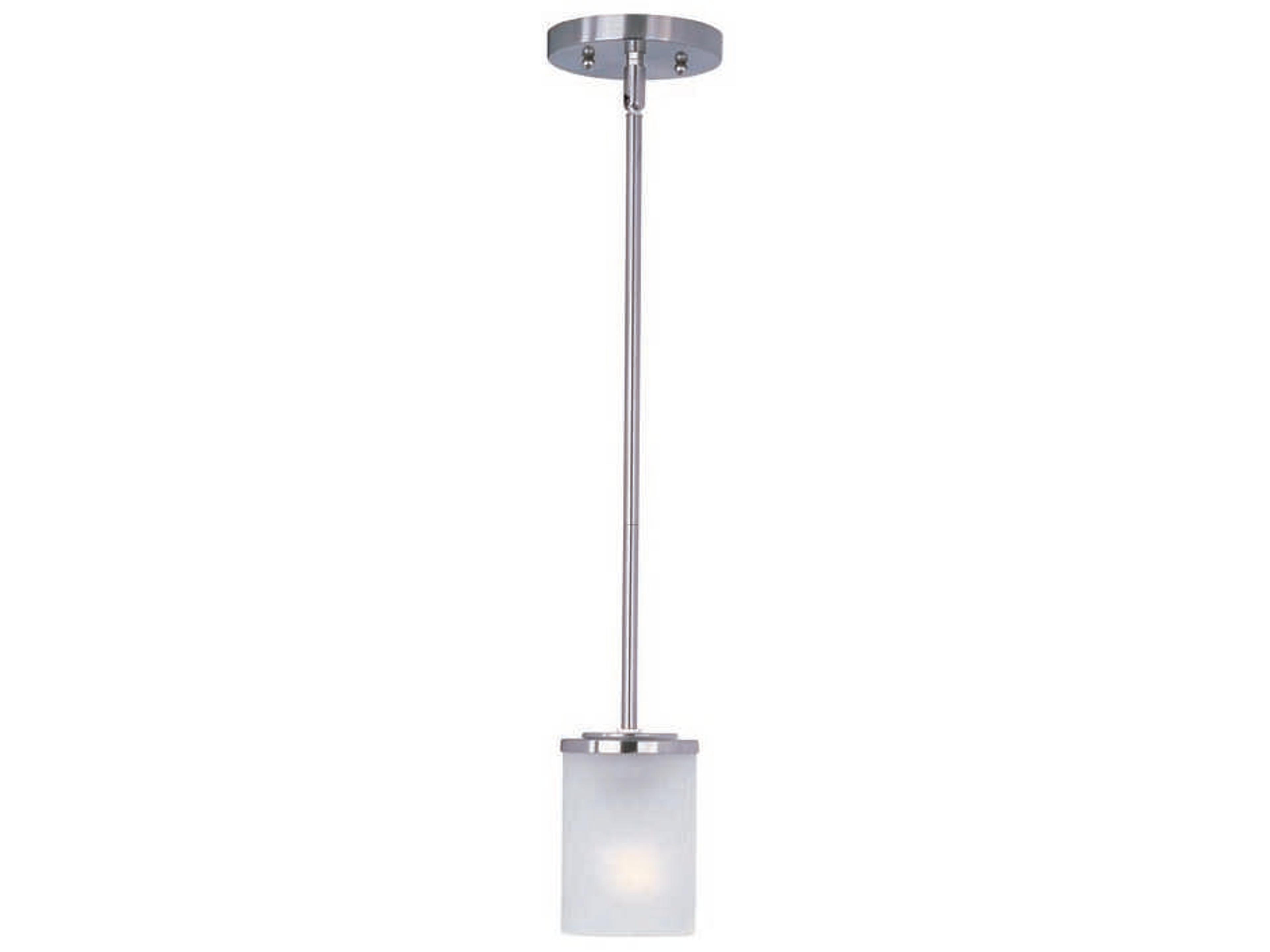 Corona 1-Light Satin Nickel Glass Cylinder Mini Pendant