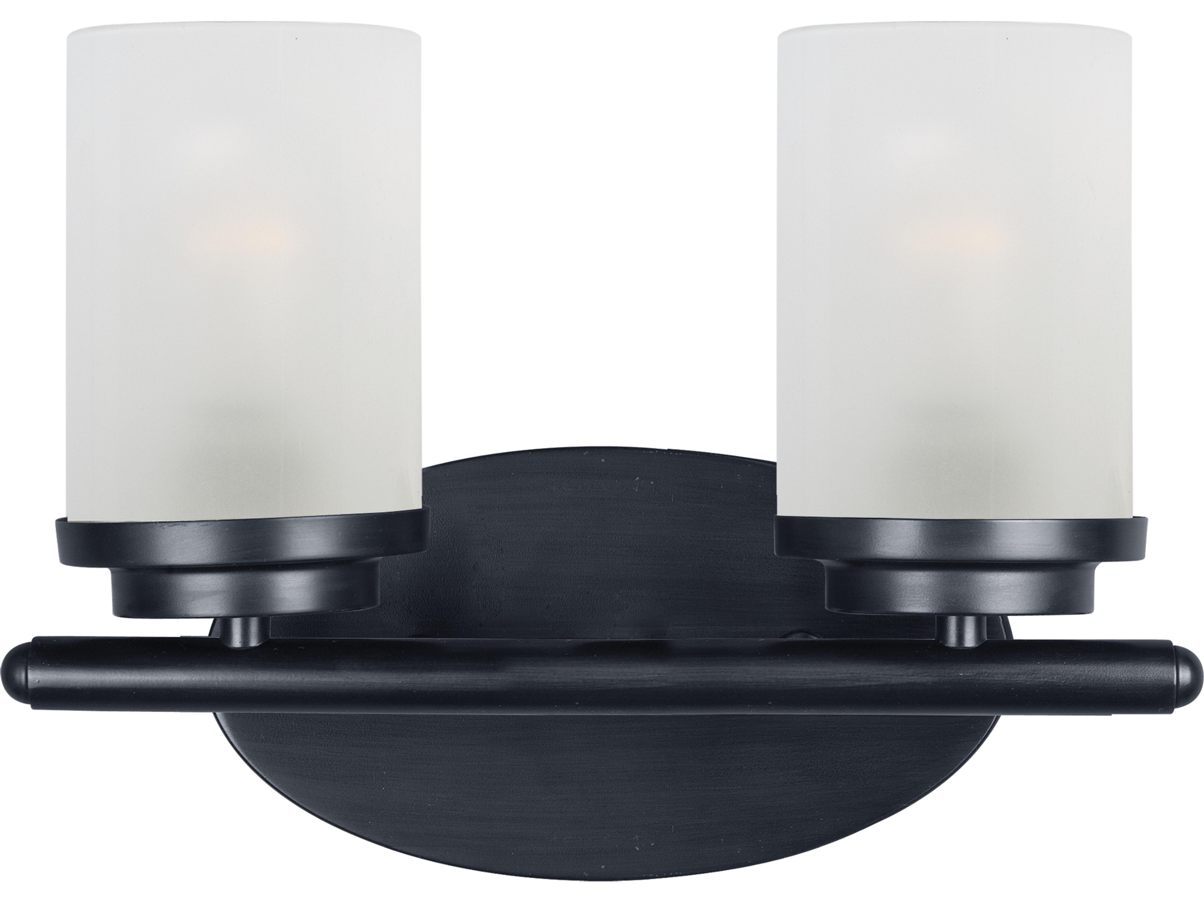 Corona 2-Light Black Glass Vanity Light
