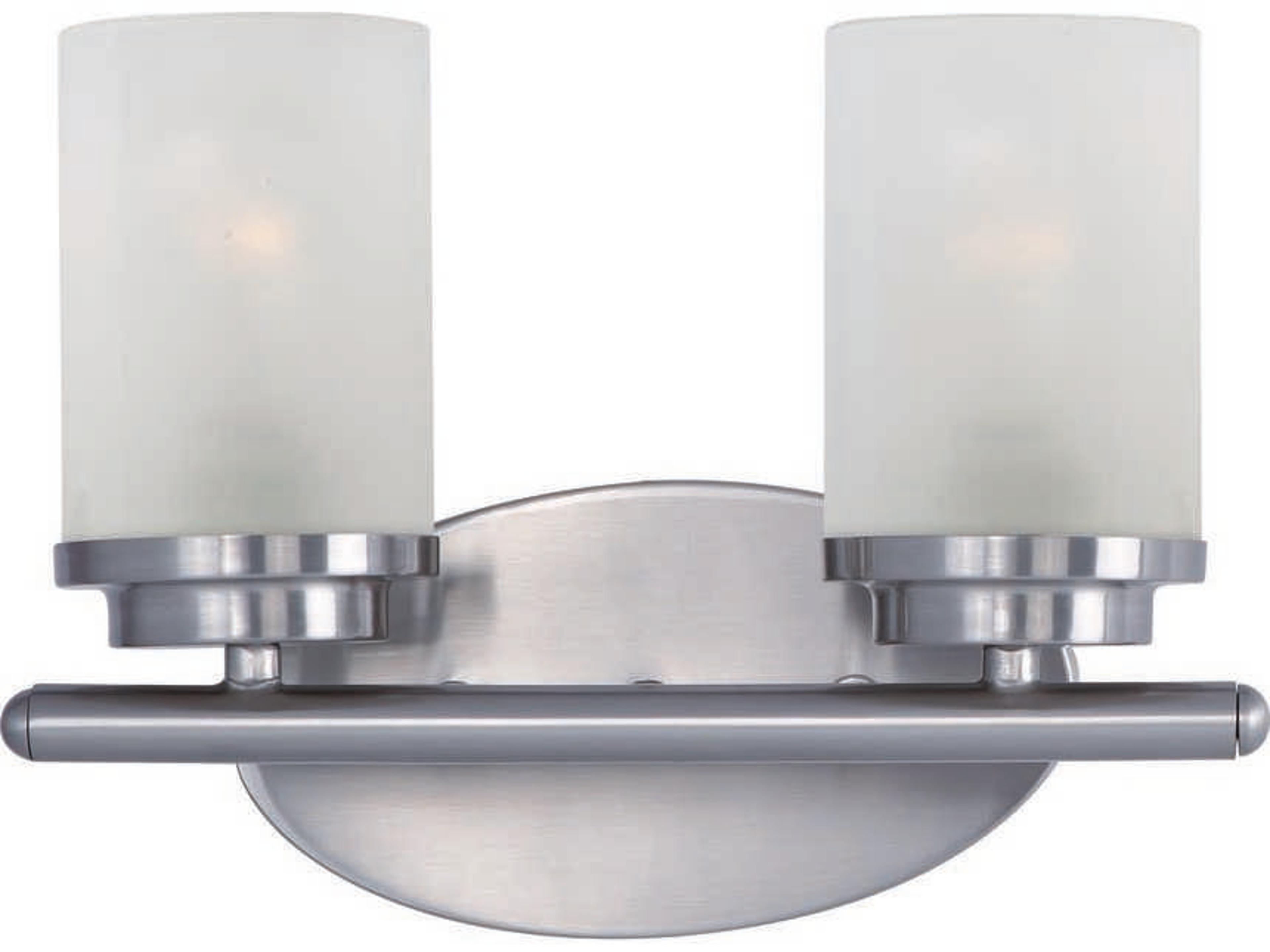 Corona 2-Light Satin Nickel Glass Vanity Light