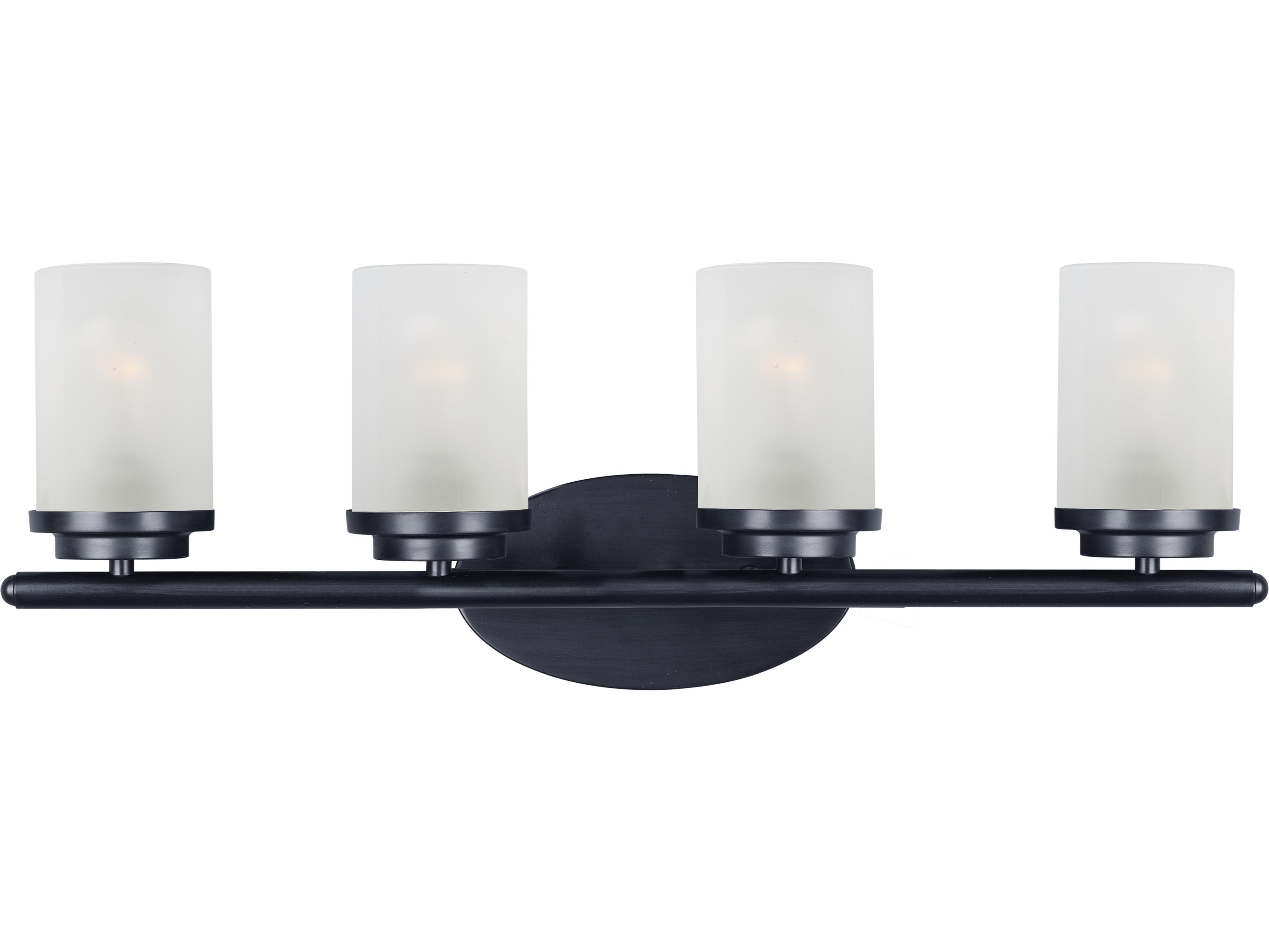 Corona 4-Light Black Glass Vanity Light