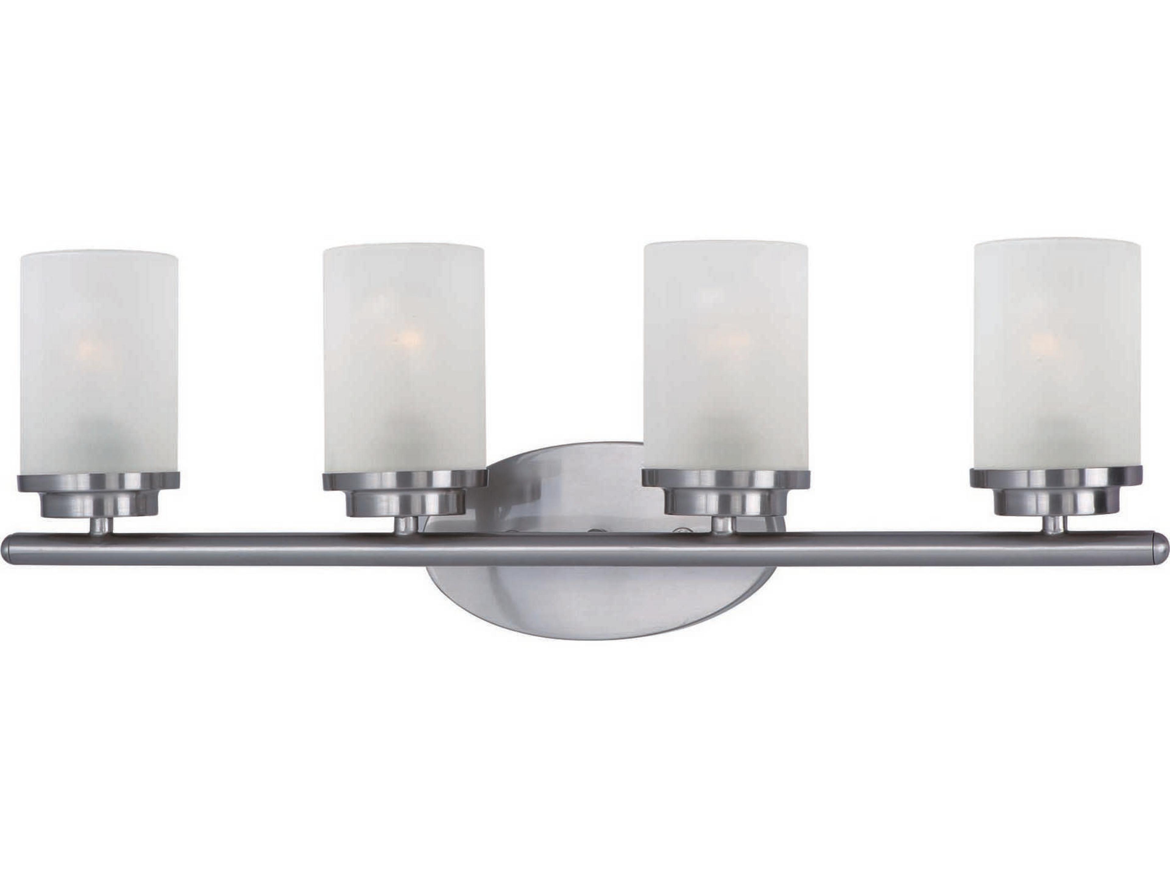 Corona 4-Light Satin Nickel Glass Vanity Light