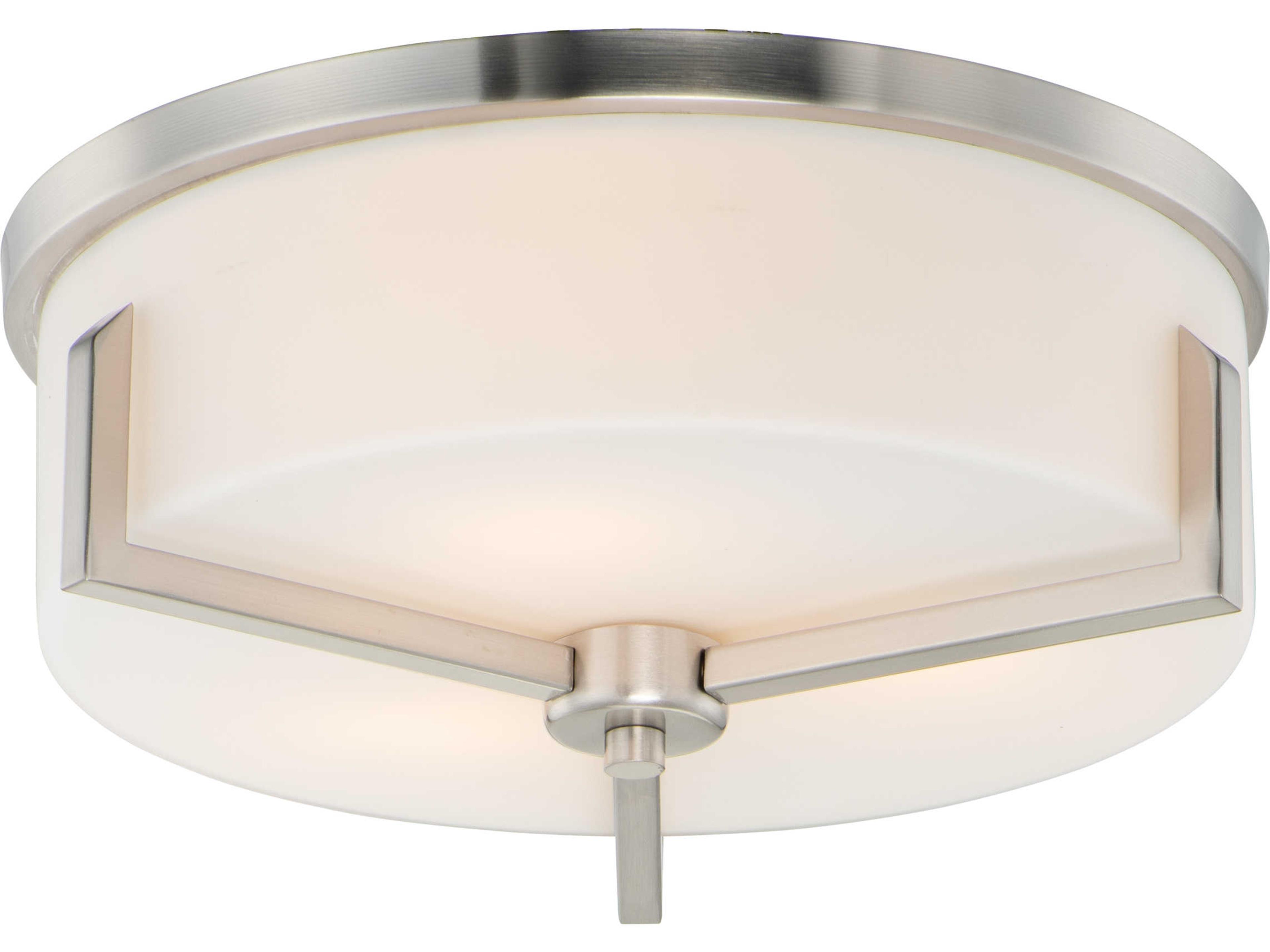 Dart 3-Light Satin Nickel Glass Drum Flush Mount