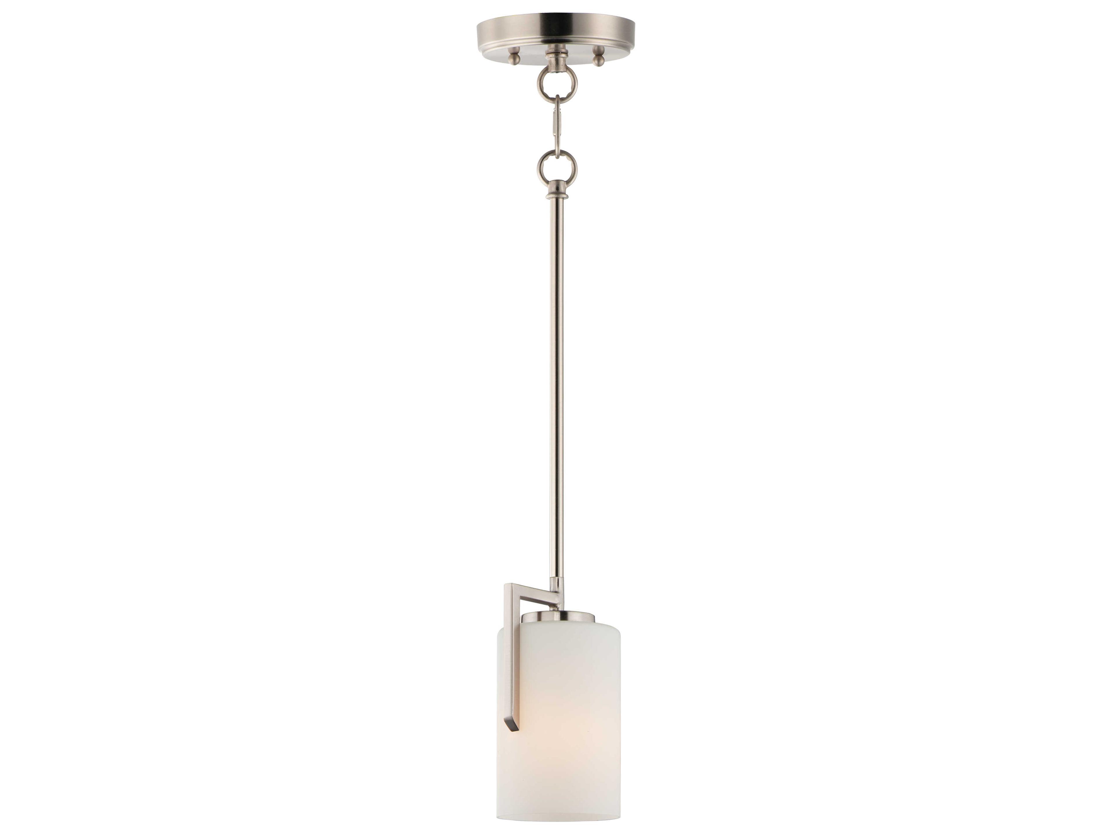 Dart 1-Light Satin Nickel Glass Cylinder Mini Pendant