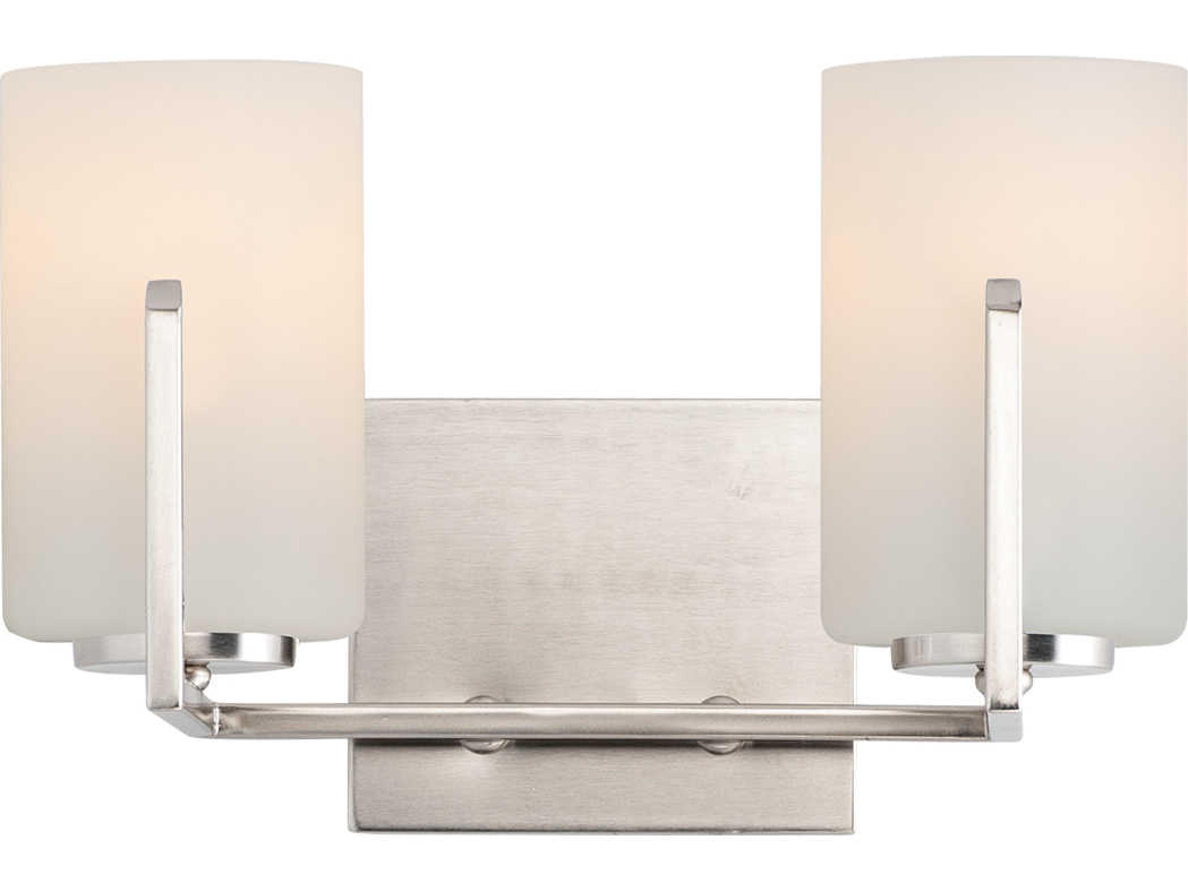 Dart 2-Light Satin Nickel Glass Vanity Light