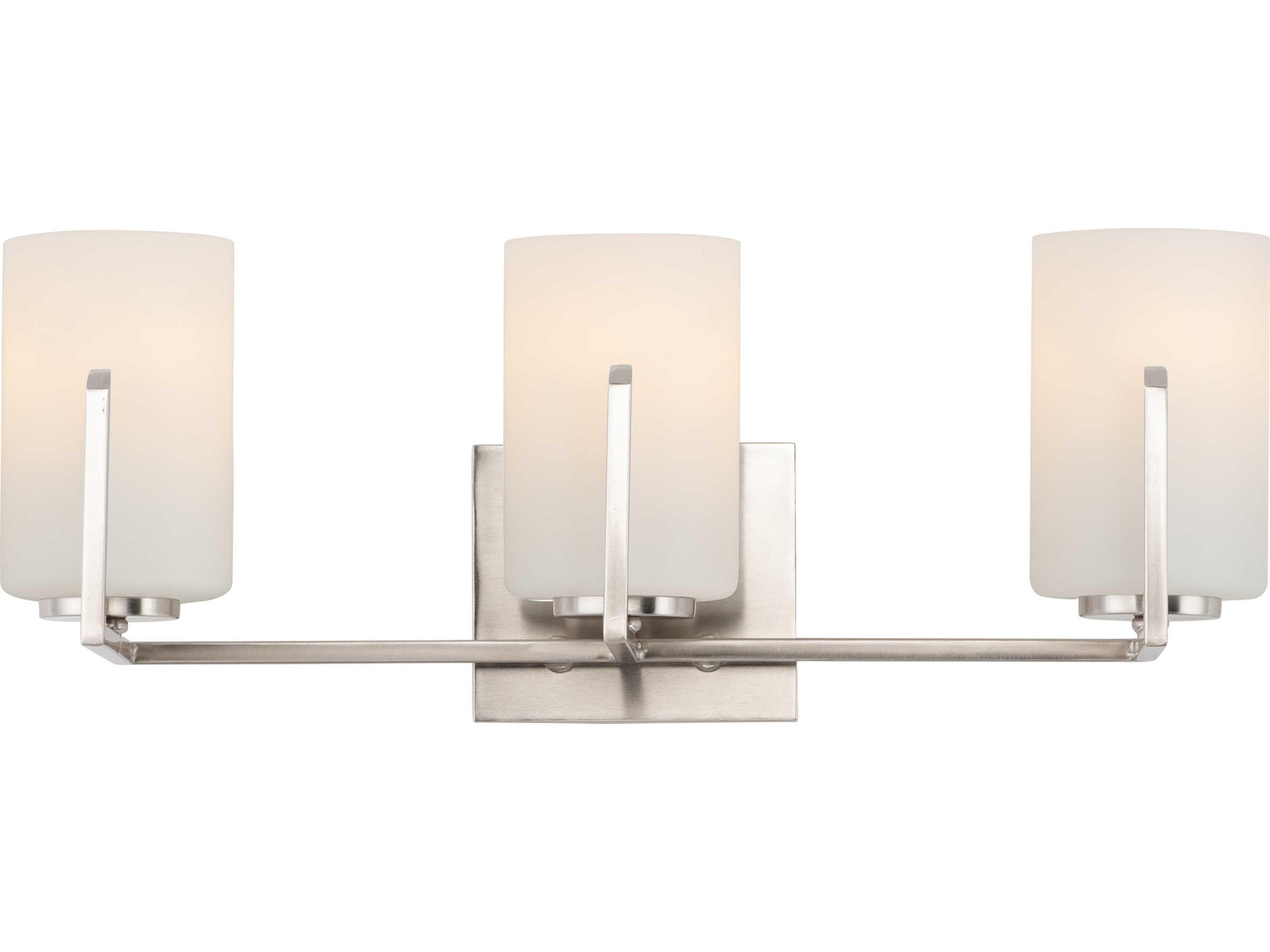 Dart 3-Light Satin Nickel Glass Vanity Light