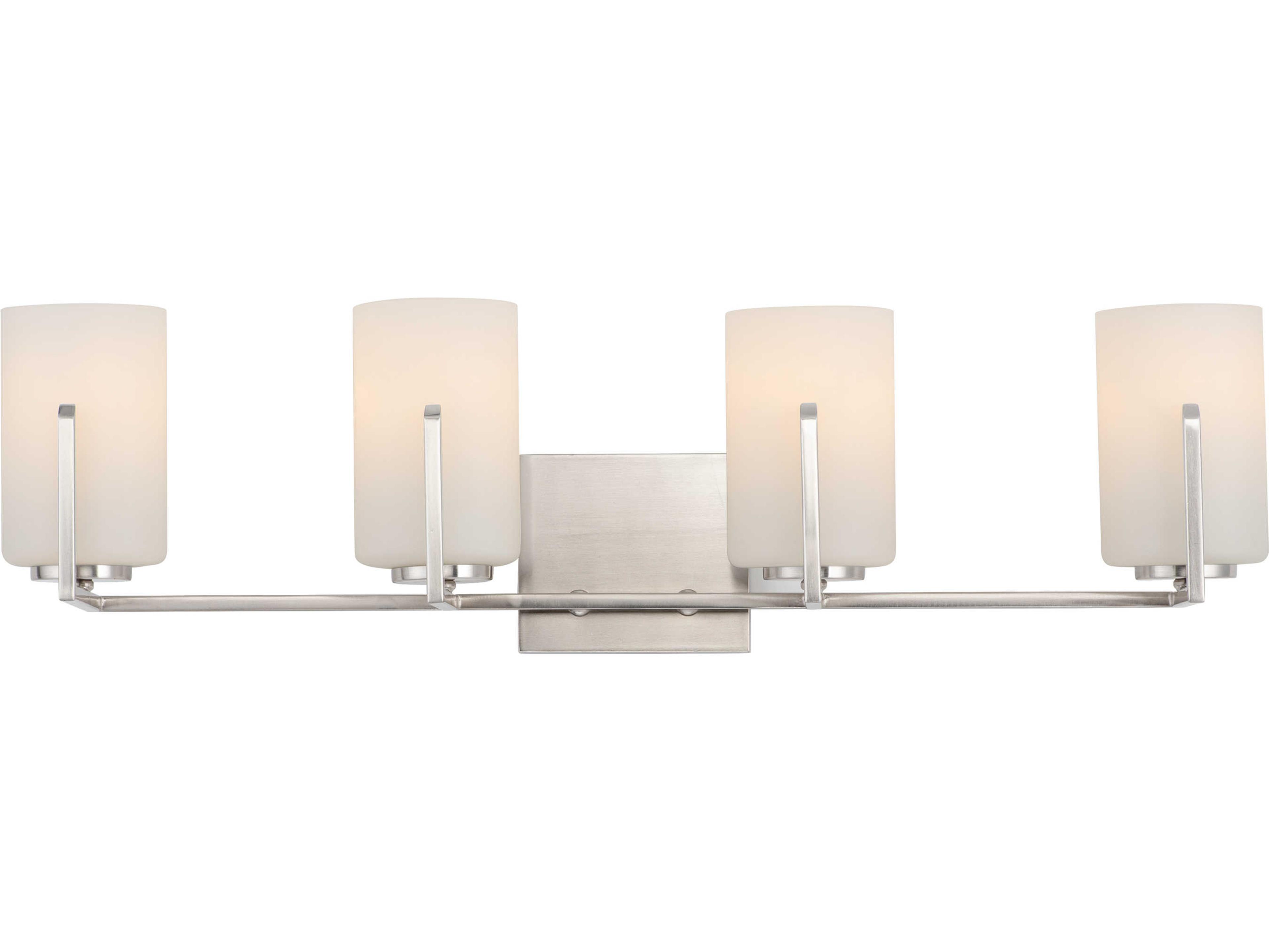 Dart 4-Light Satin Nickel Glass Vanity Light