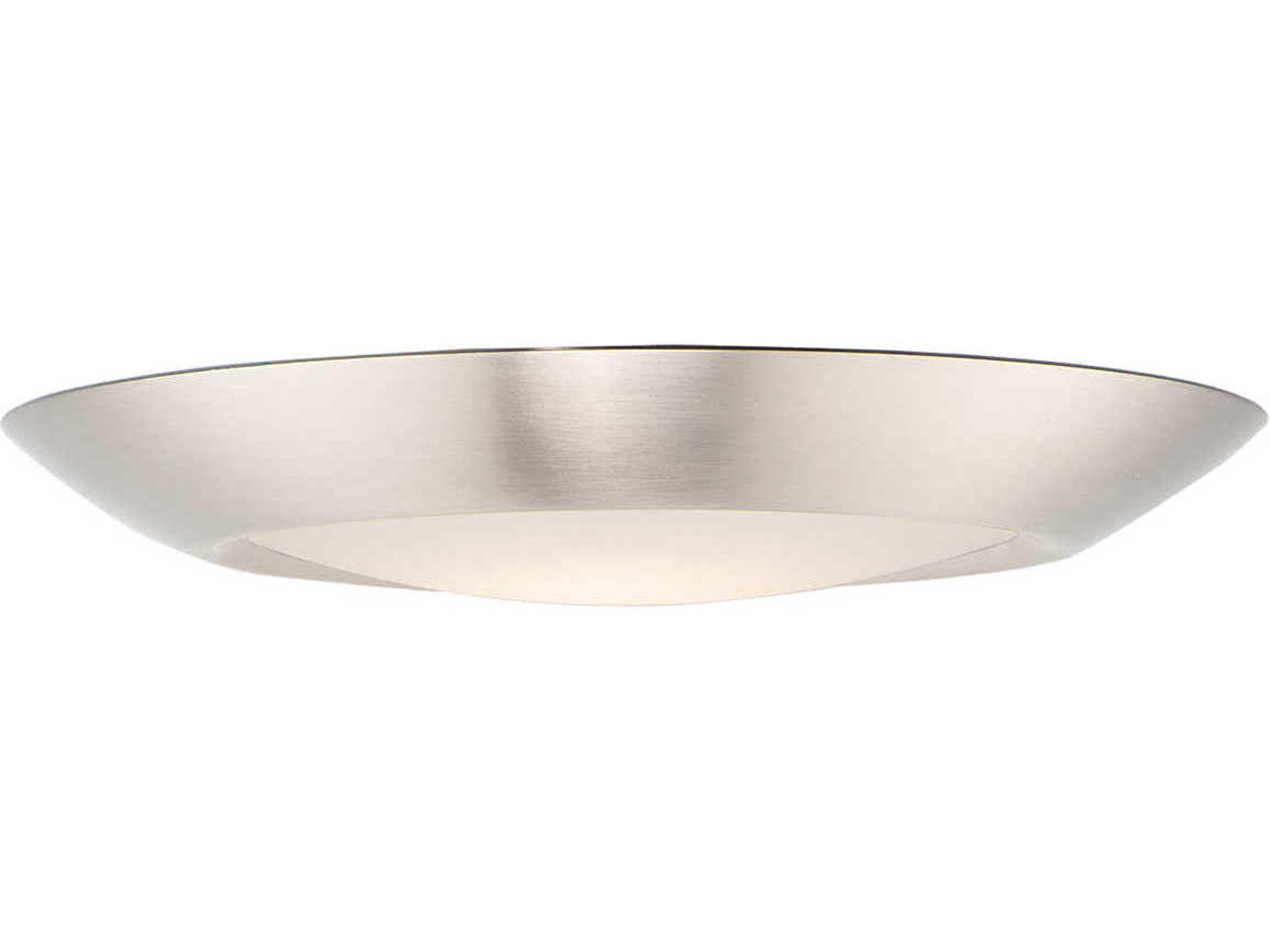 Diverse 1-Light Satin Nickel LED Bowl Flush Mount