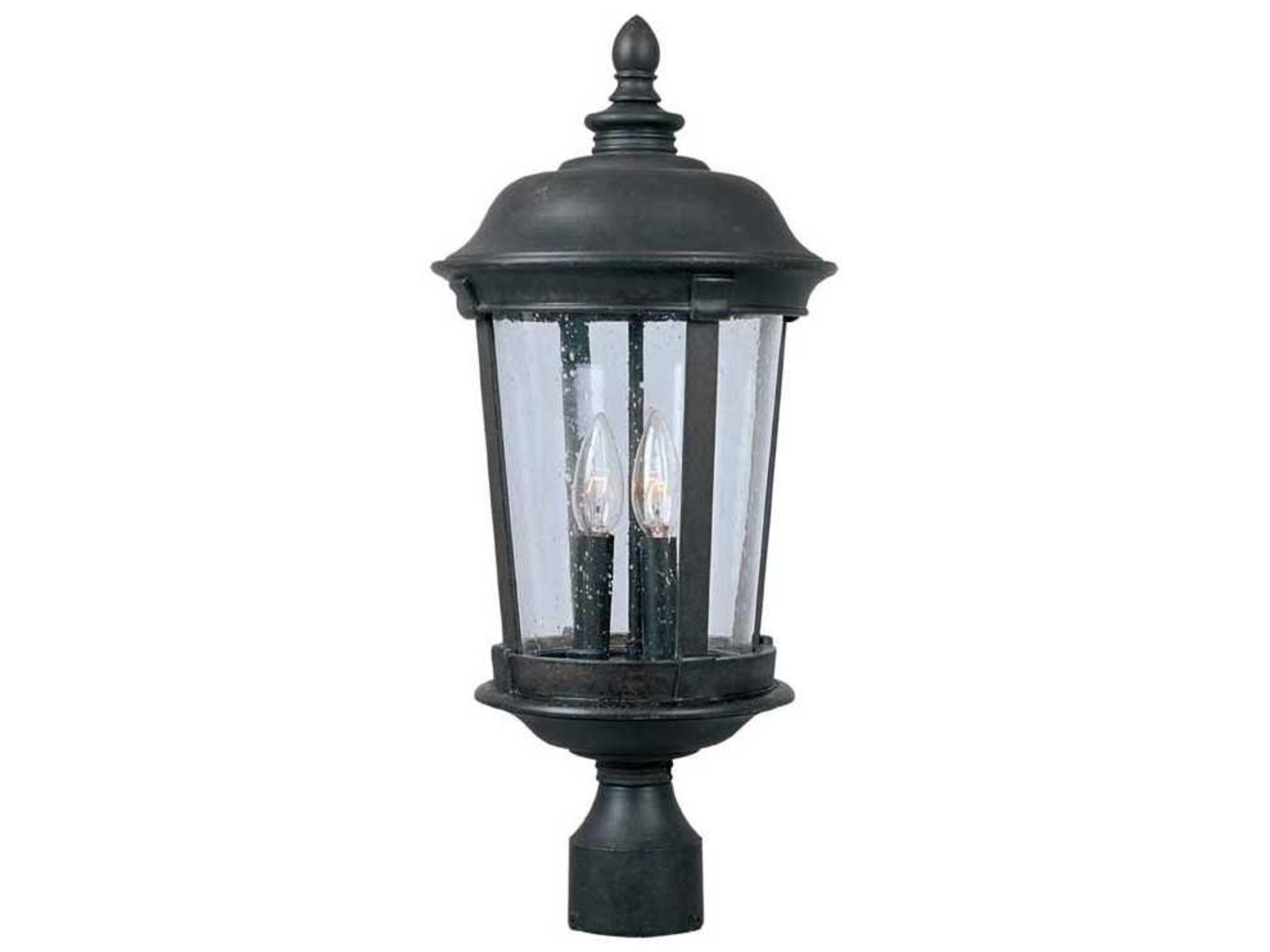 Maxim Lighting Dover DC & Seedy Glass 3 - Light Incandescent Outdoor Post Light