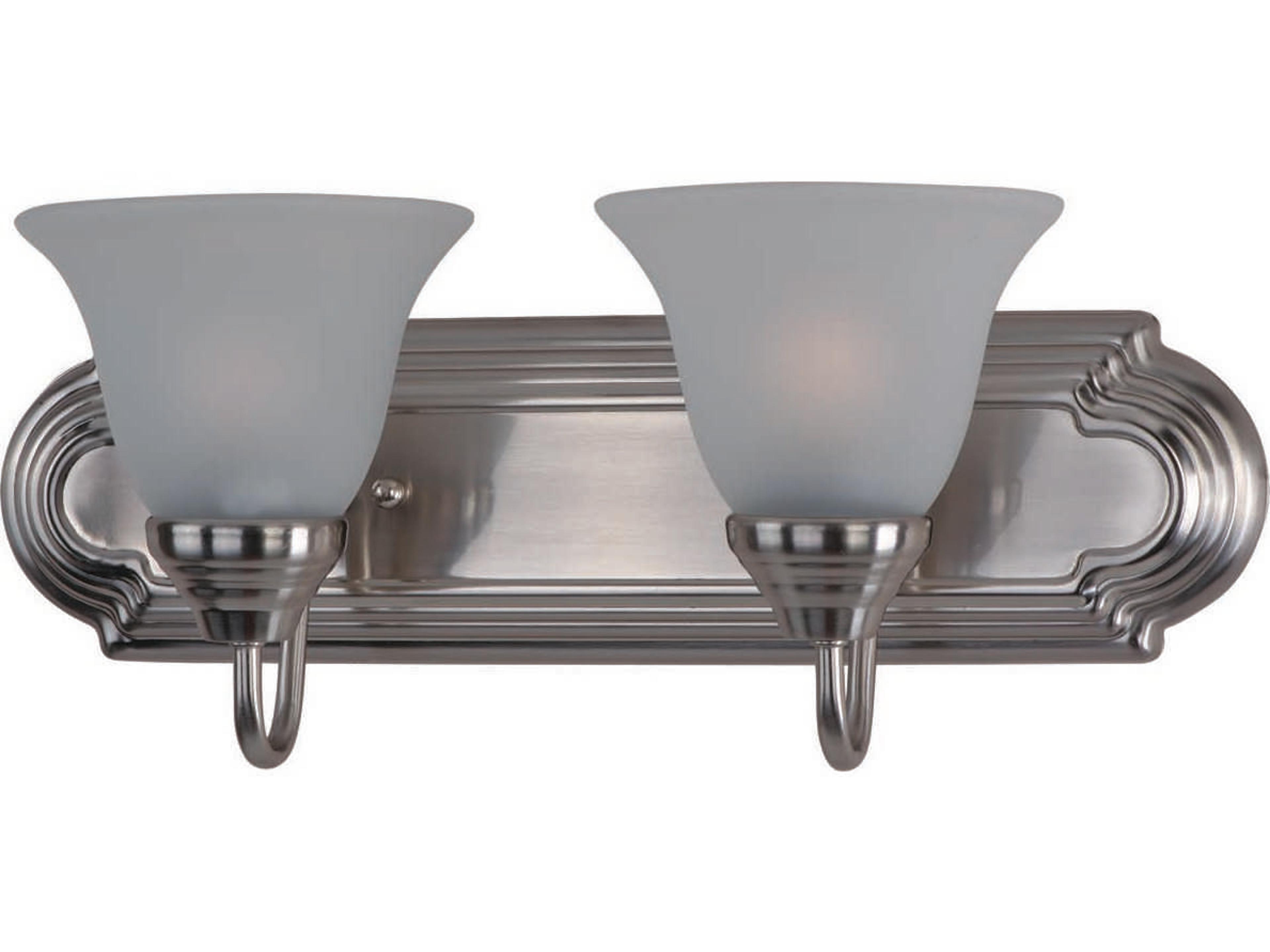 Essentials 2-Light Satin Nickel Glass Vanity Light
