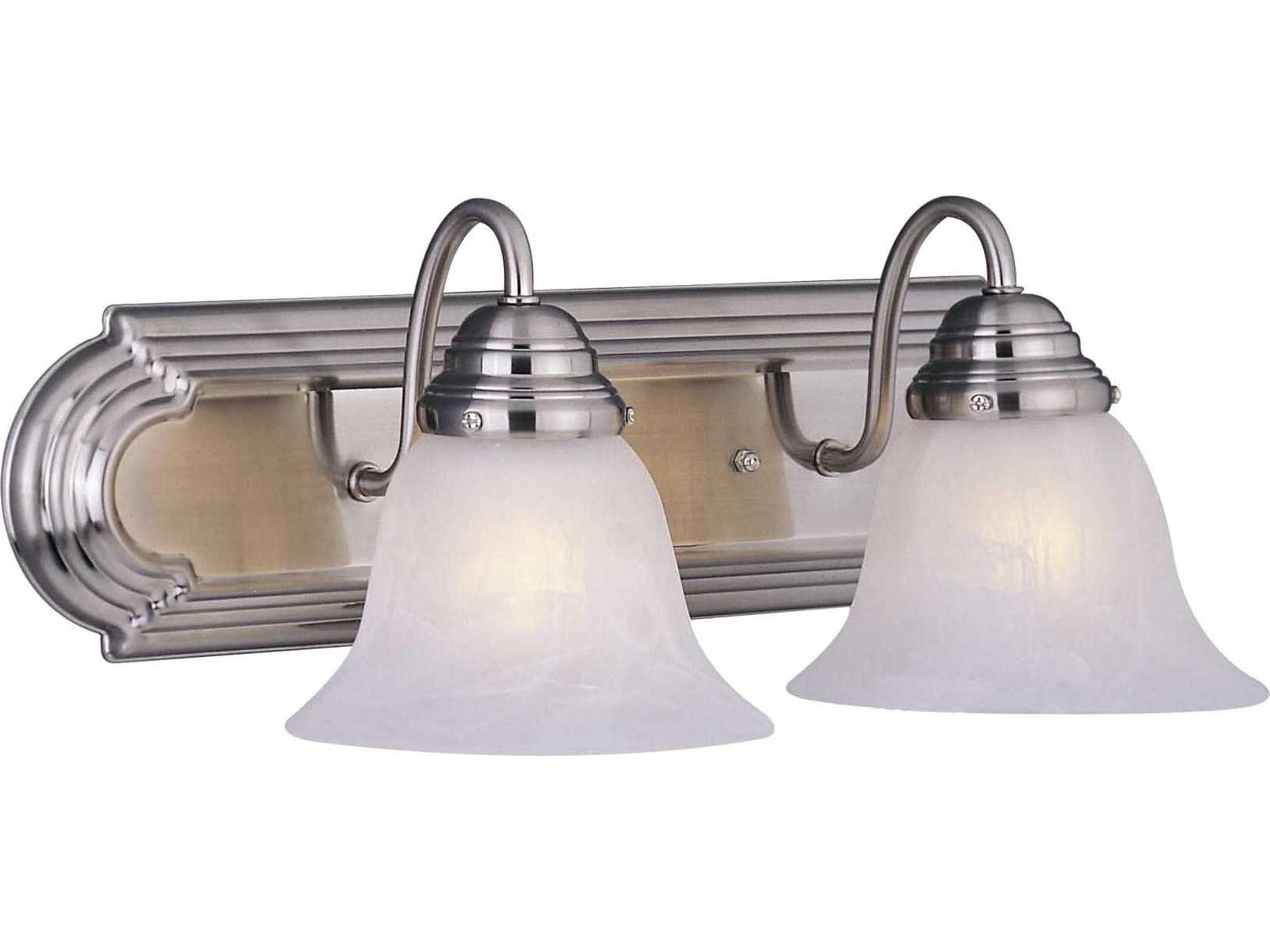 Essentials 2-Light Satin Nickel Glass Vanity Light