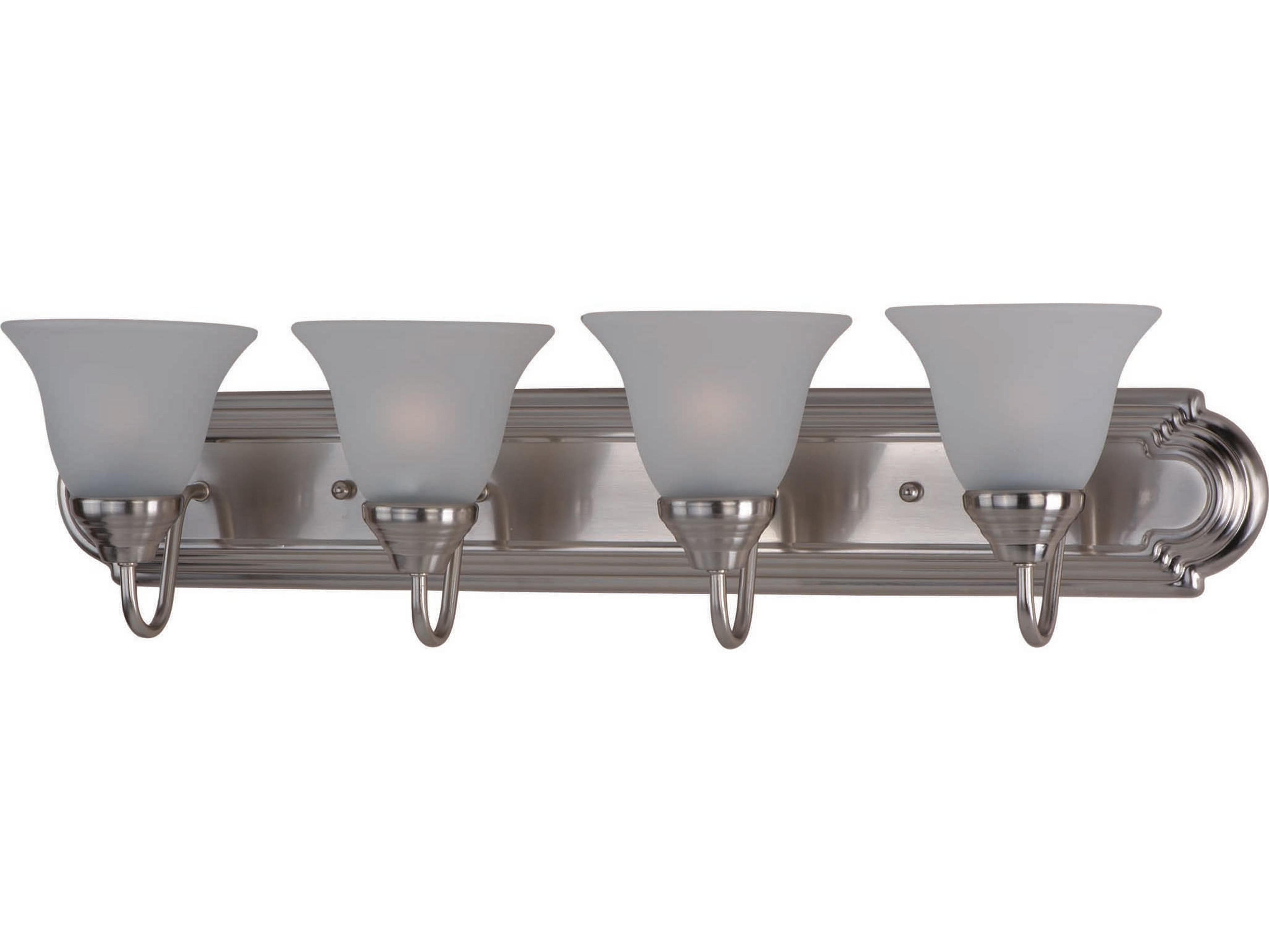 Essentials 4-Light Satin Nickel Glass Vanity Light