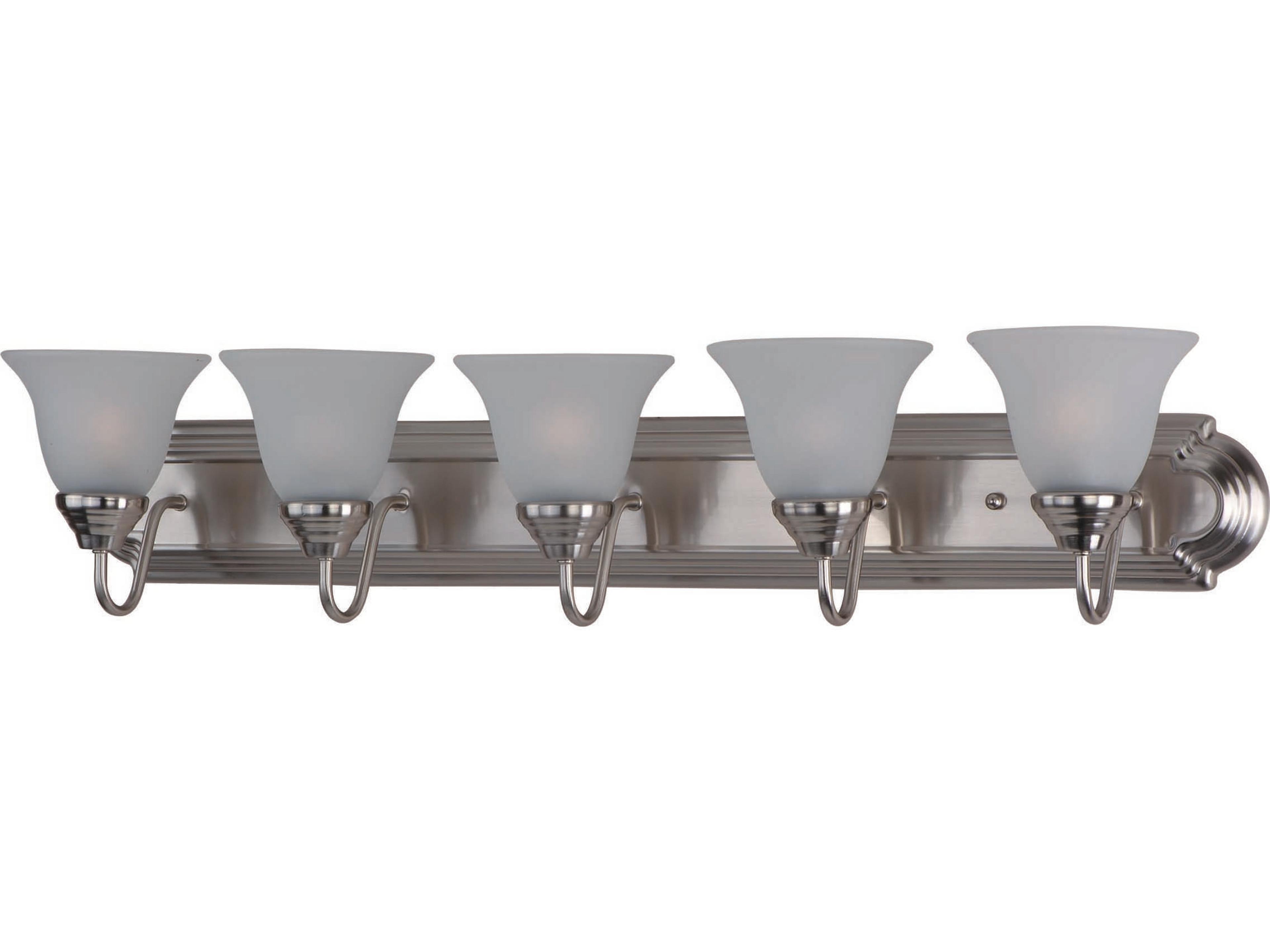 Essentials 5-Light Satin Nickel Glass Vanity Light