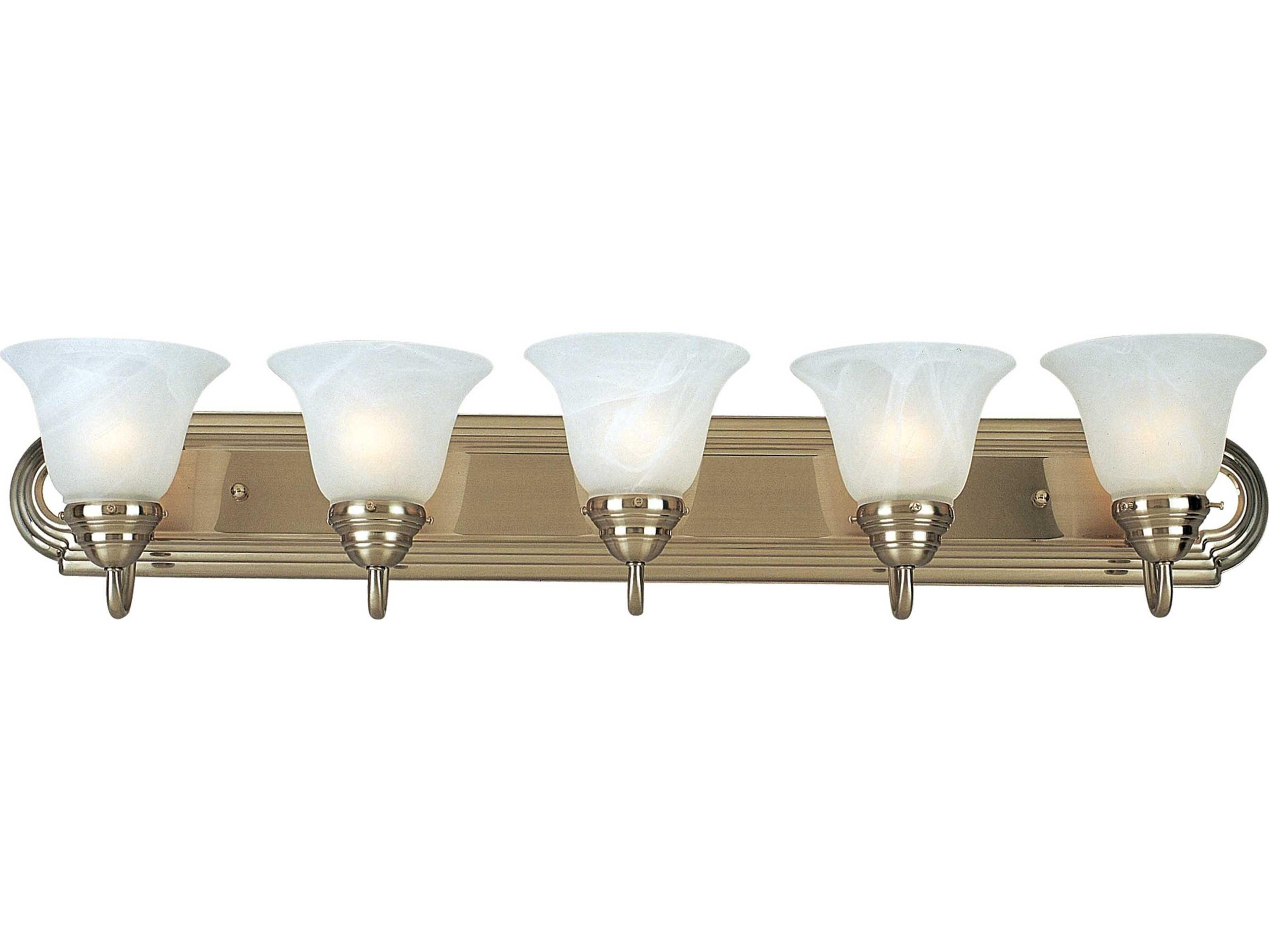 Essentials 5-Light Satin Nickel Glass Vanity Light