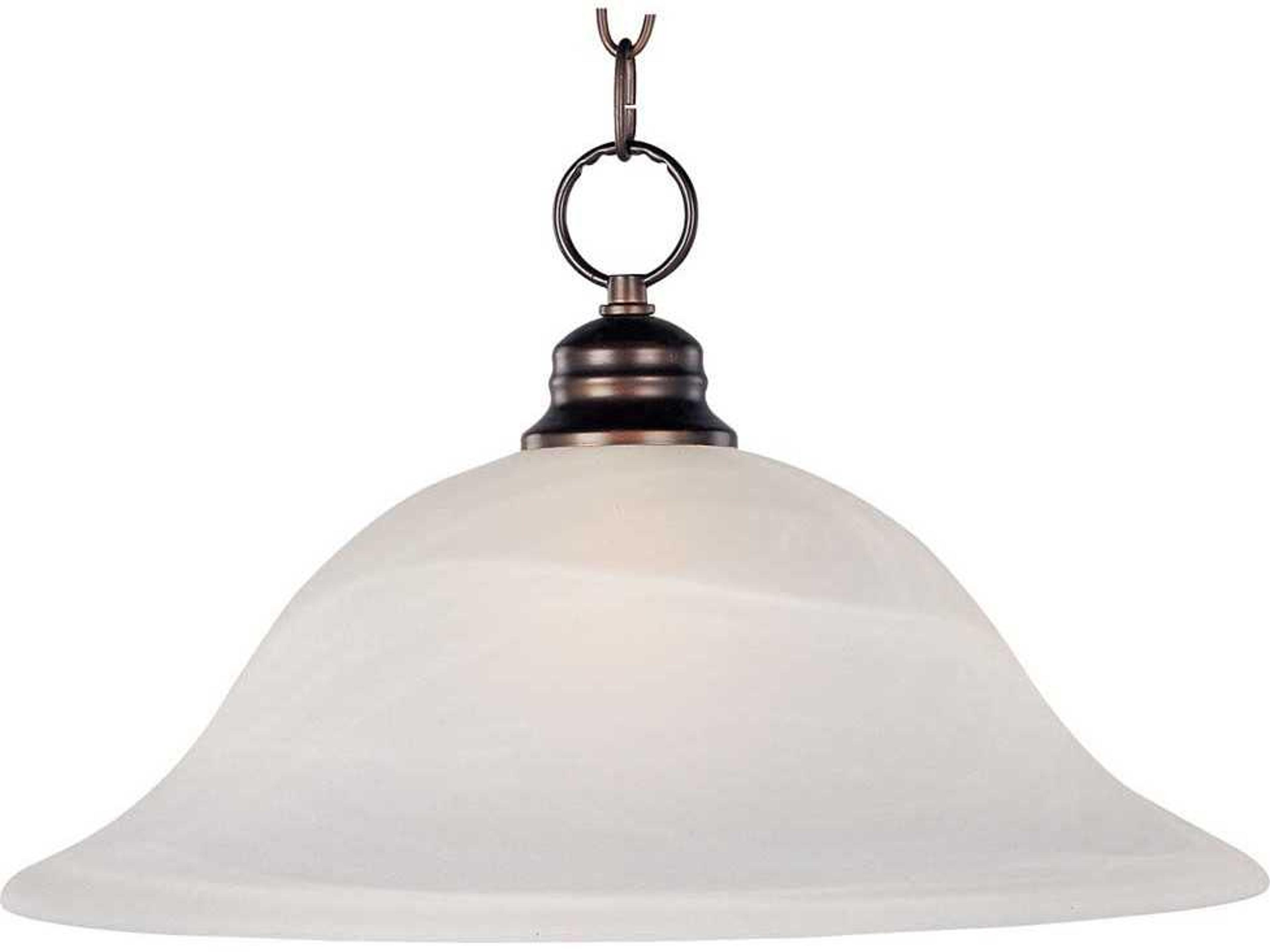 Essentials 16-Inch 1-Light Pendant Light in Oil Rubbed Bronze with Marble Glass