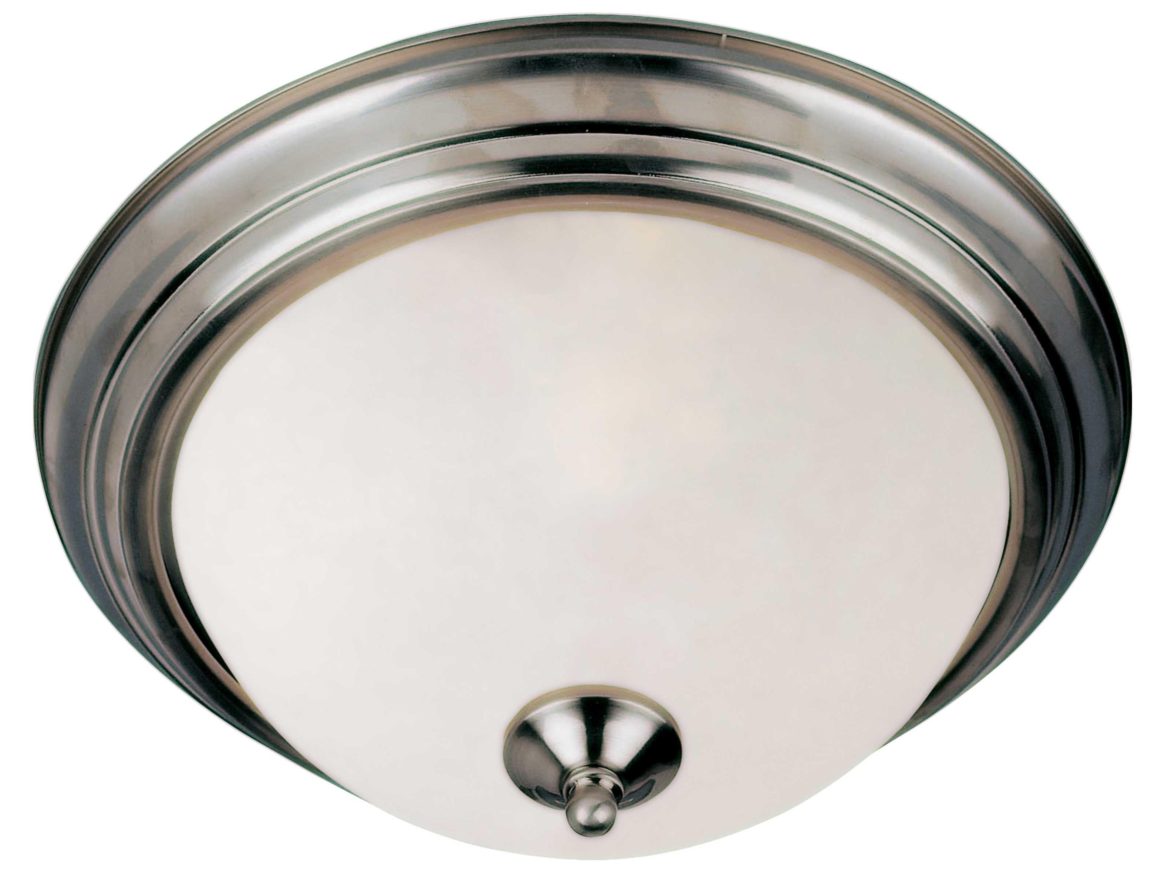 Essentials 2-Light Satin Nickel Glass Bell Flush Mount