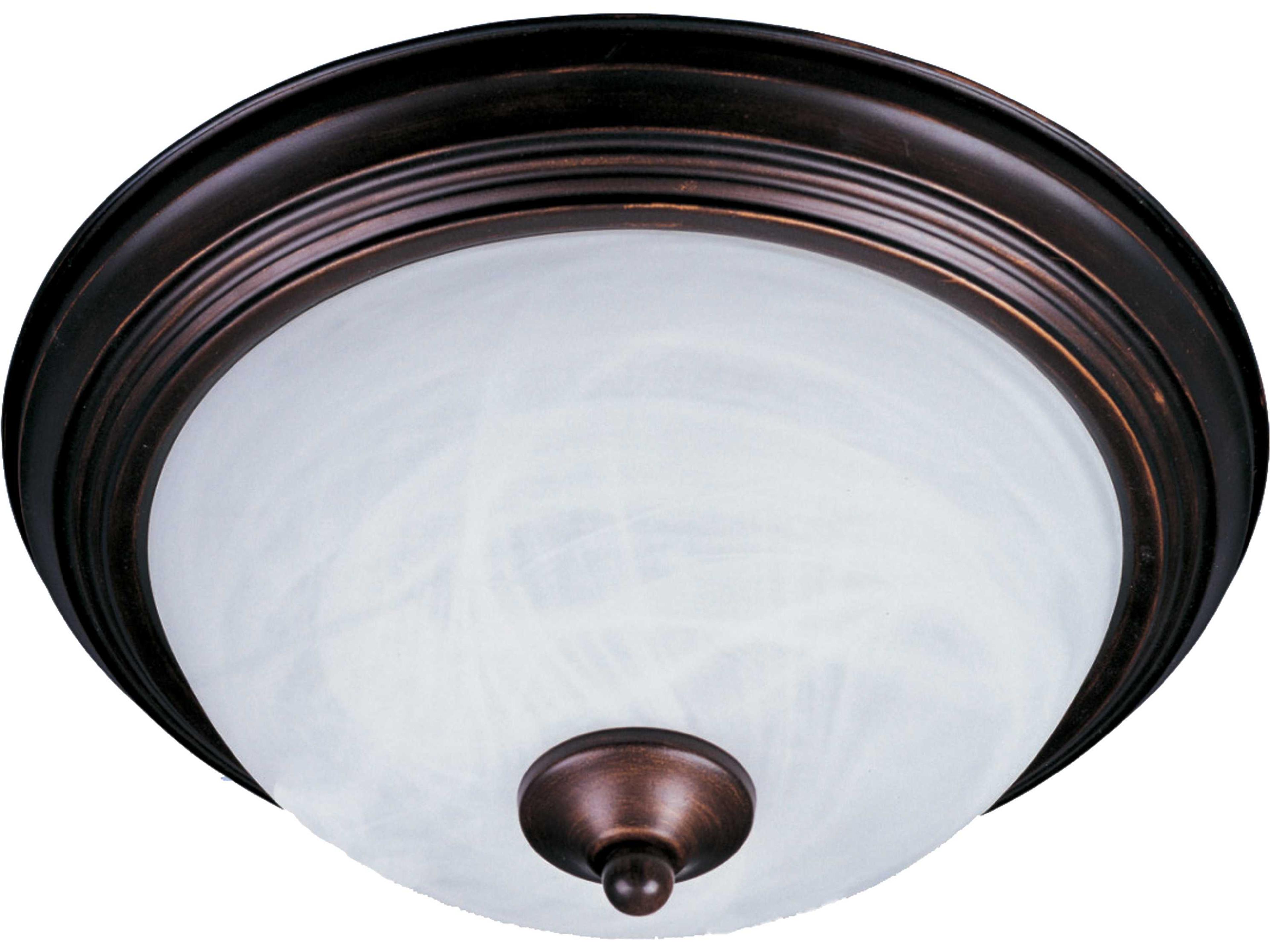 Essentials 2-Light Oil Rubbed Bronze Glass Bowl Flush Mount
