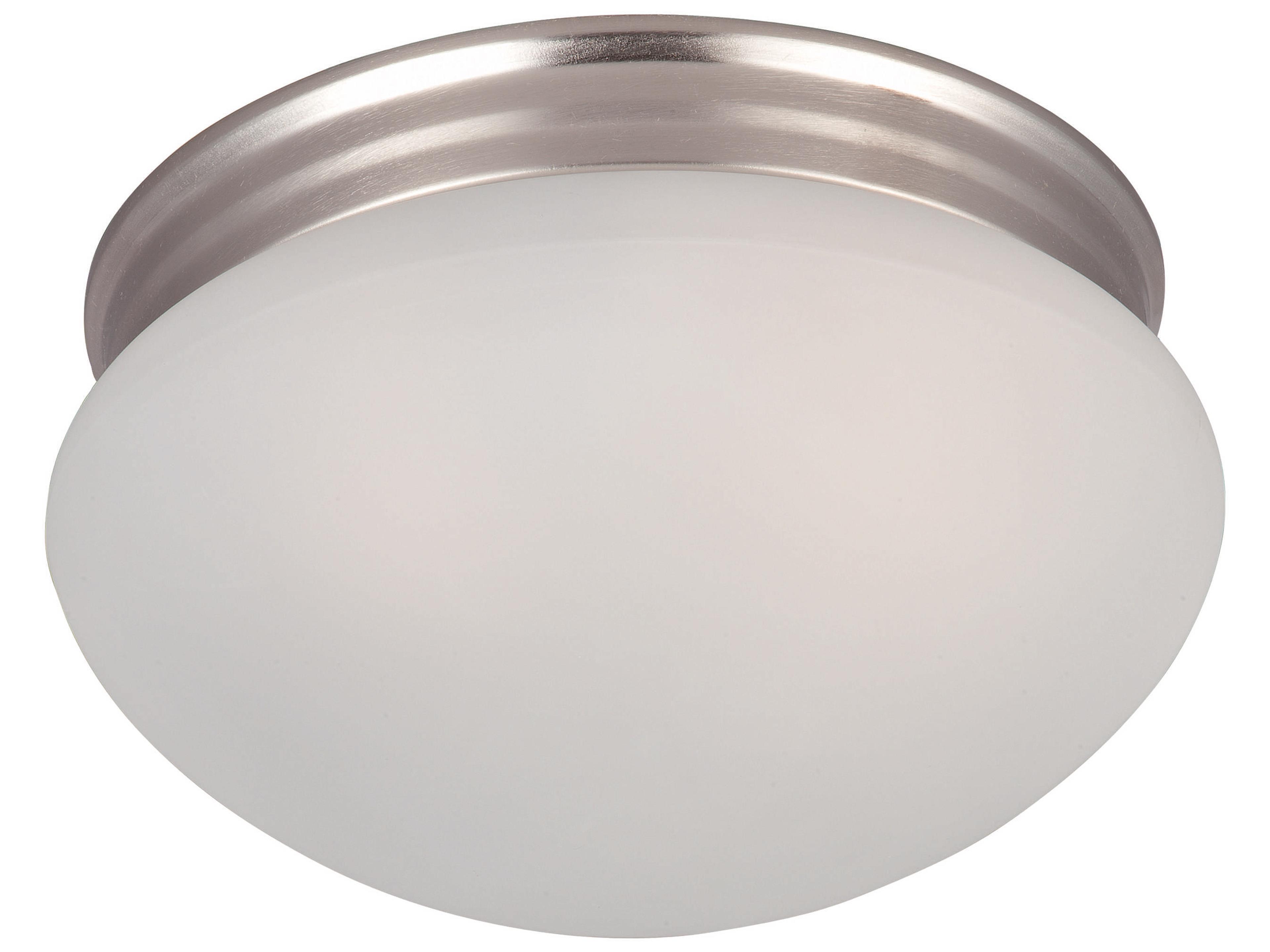 Essentials 2-Light Satin Nickel Glass Bowl Flush Mount