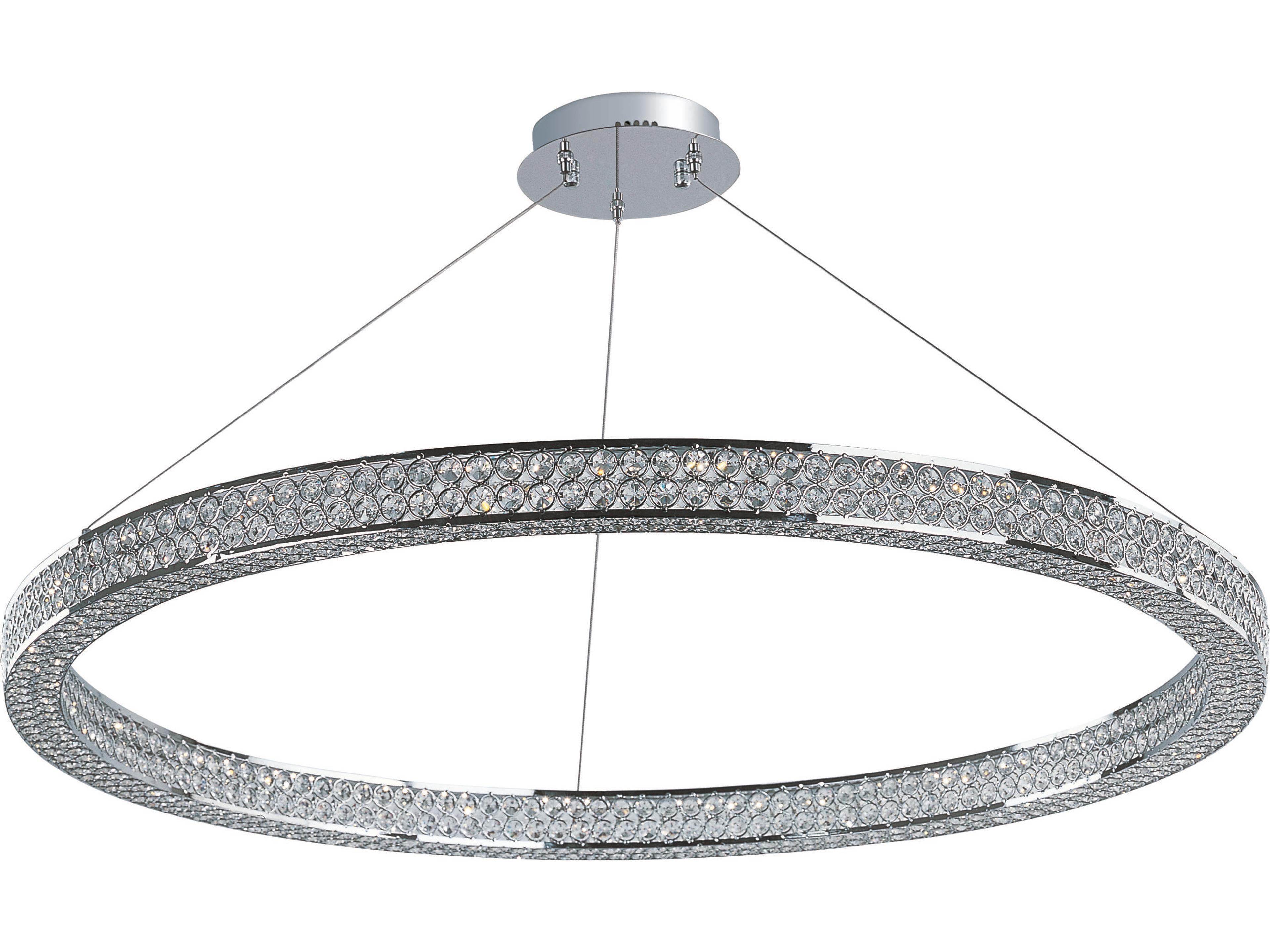 Eternity 1-Light Polished Chrome Crystal LED Round Pendant