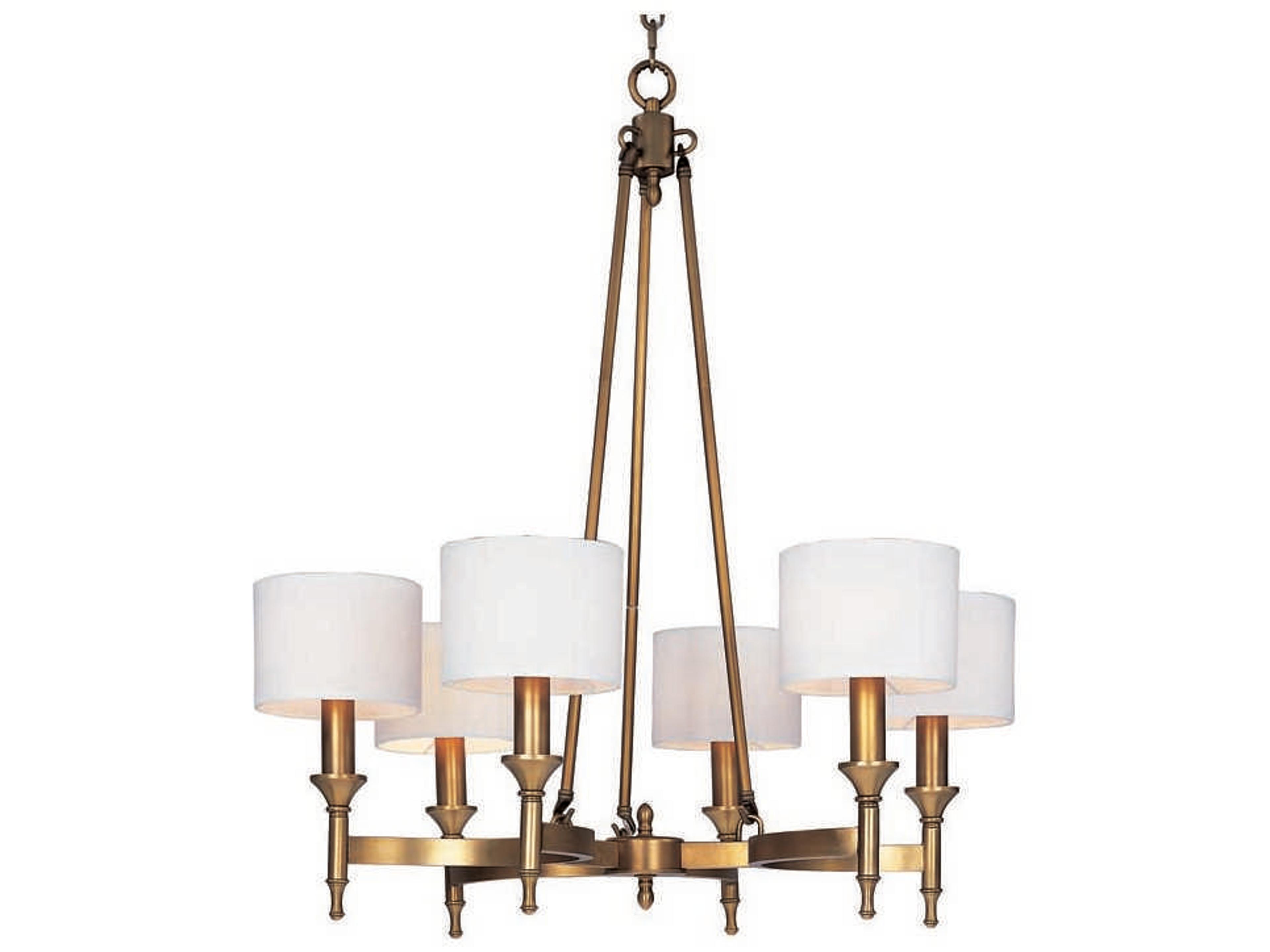 Fairmont 6-Light Natural Aged Brass Drum Chandelier