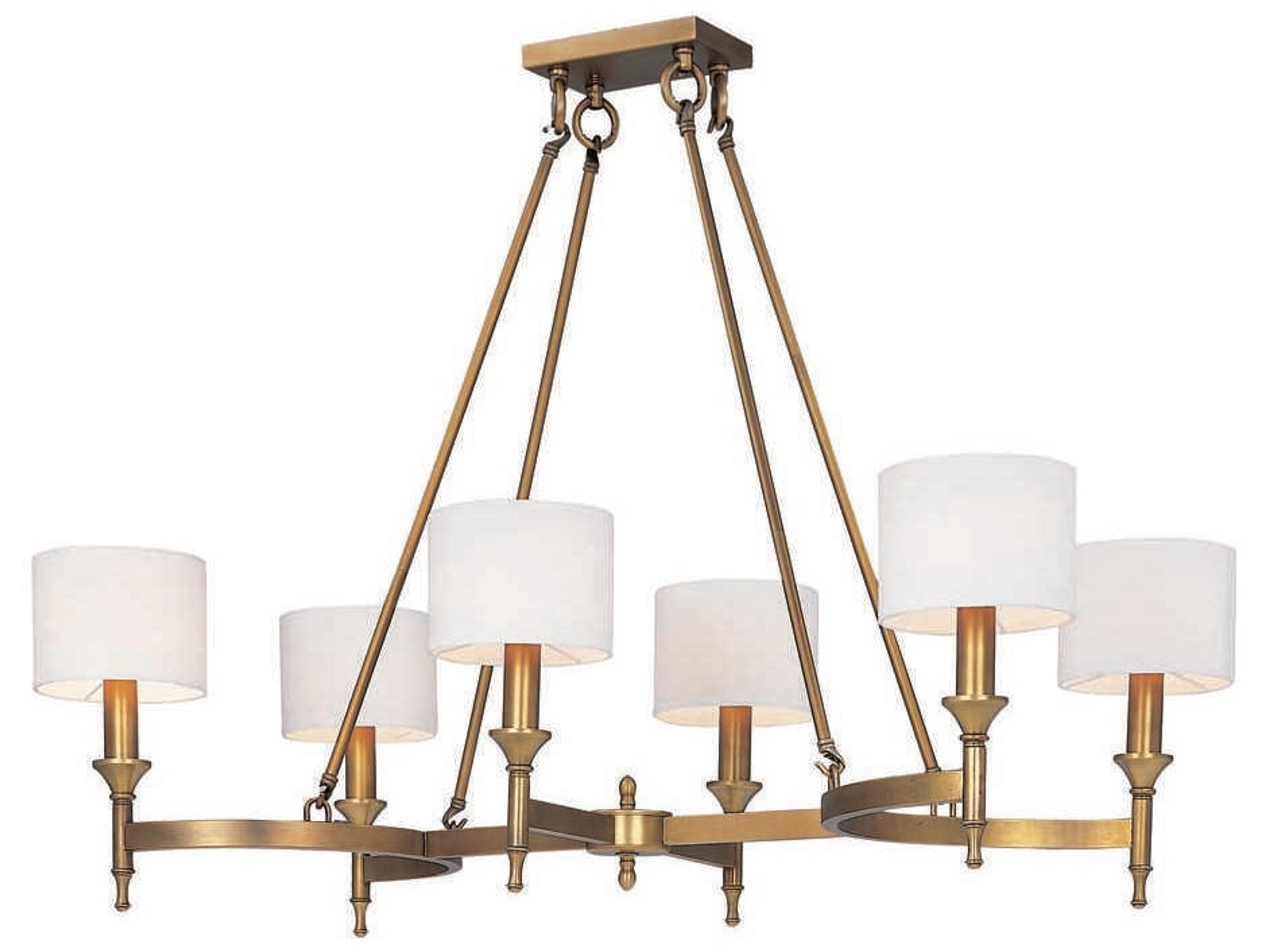 Fairmont 6-Light Natural Aged Brass Drum Chandelier