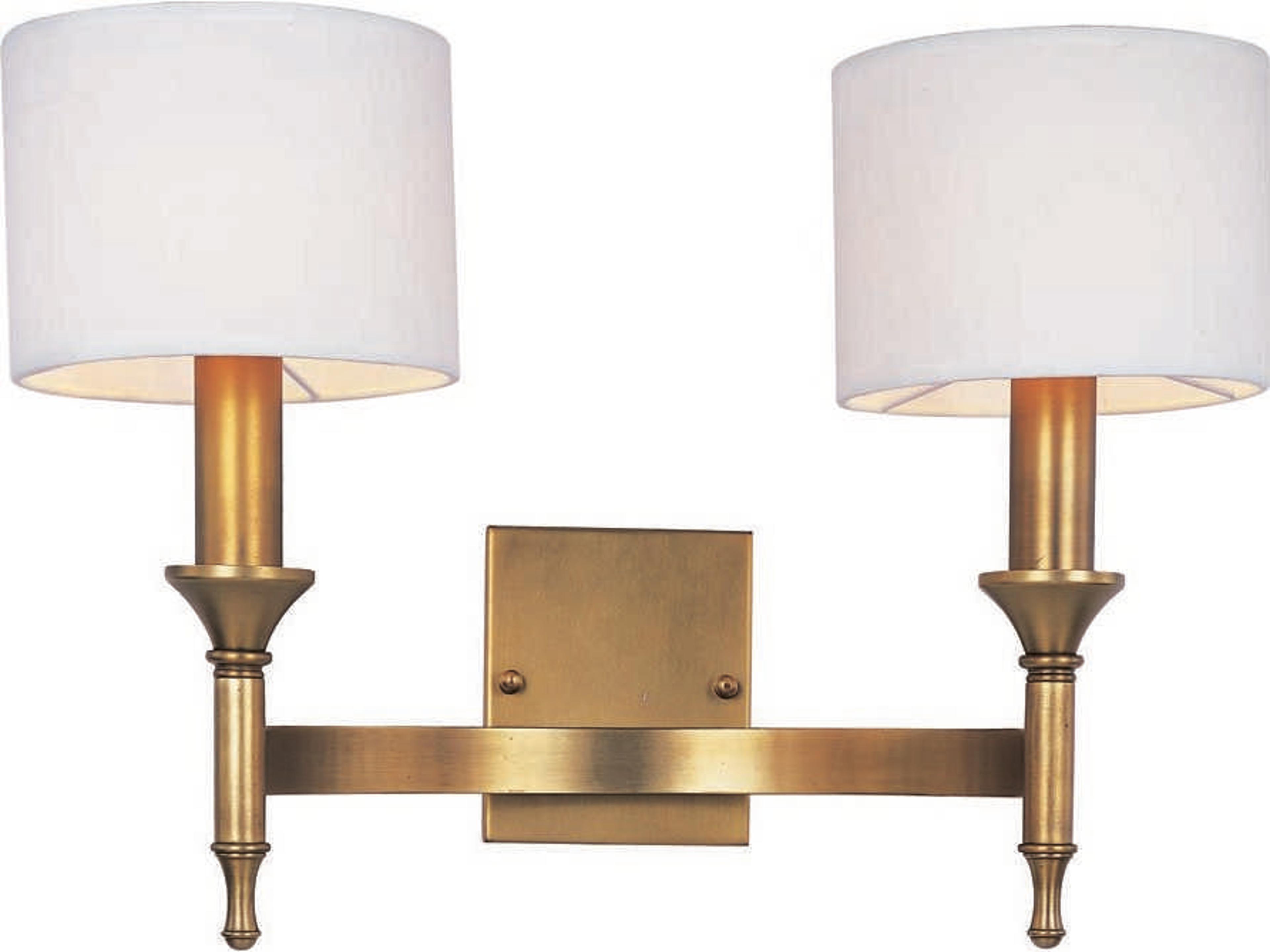 Fairmont 2-Light Natural Aged Brass Glass Wall Sconce