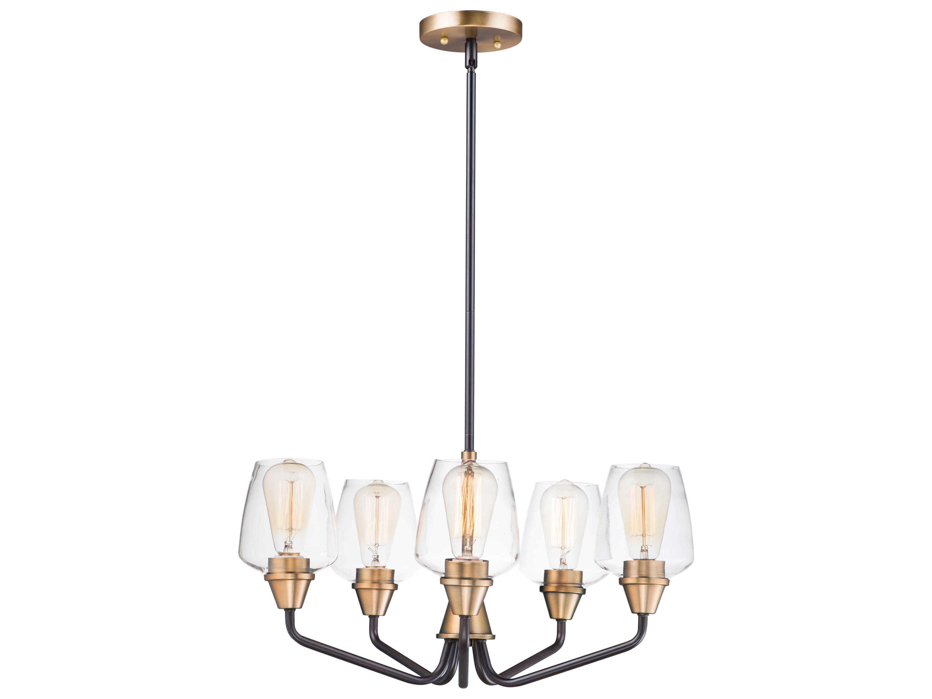 Goblet 5-Light Bronze Antique Brass Glass Bell Chandelier