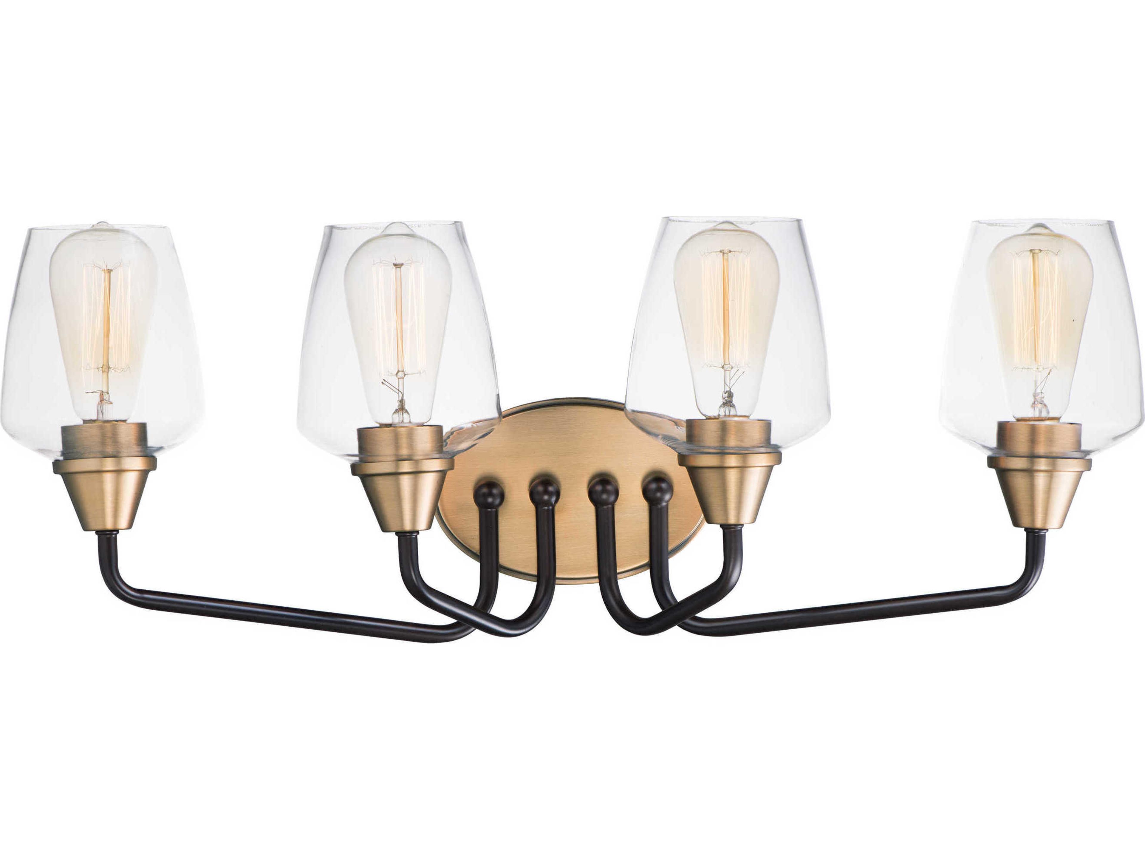 Goblet 4-Light Bronze Antique Brass Glass Vanity Light