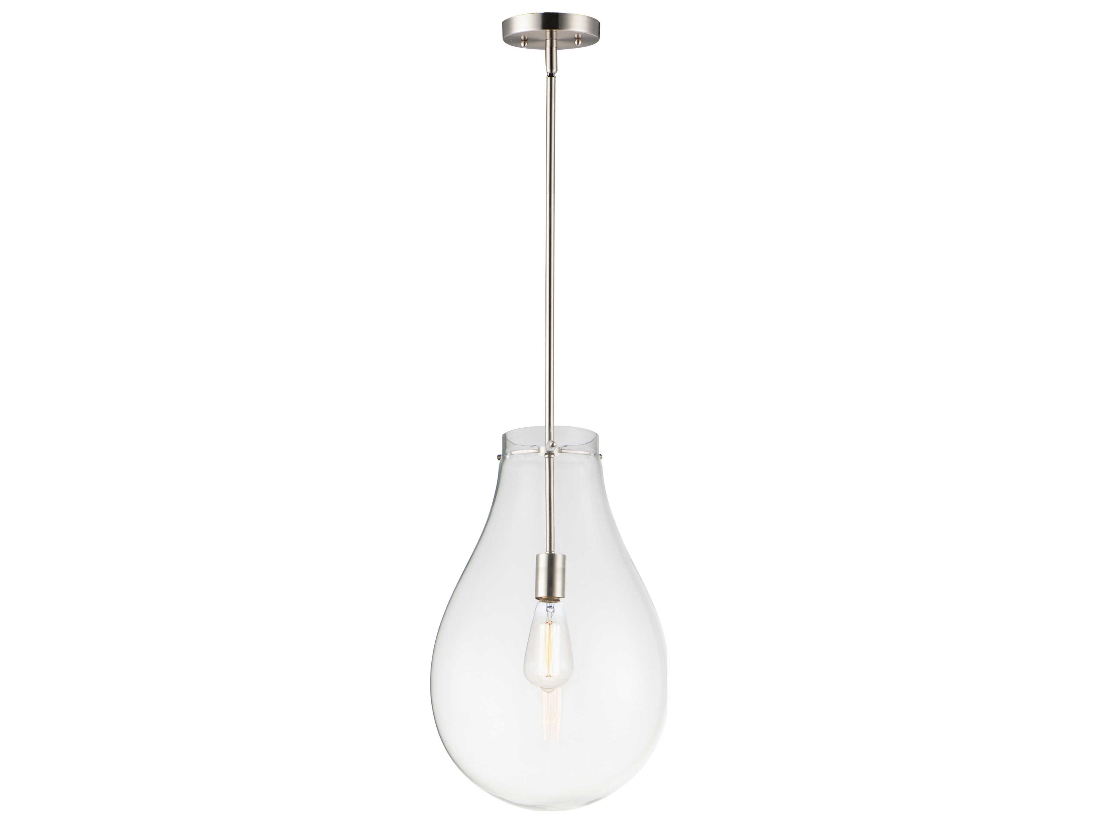 Gourd 1-Light Satin Nickel Crystal Glass Bell Globe Mini Pendant