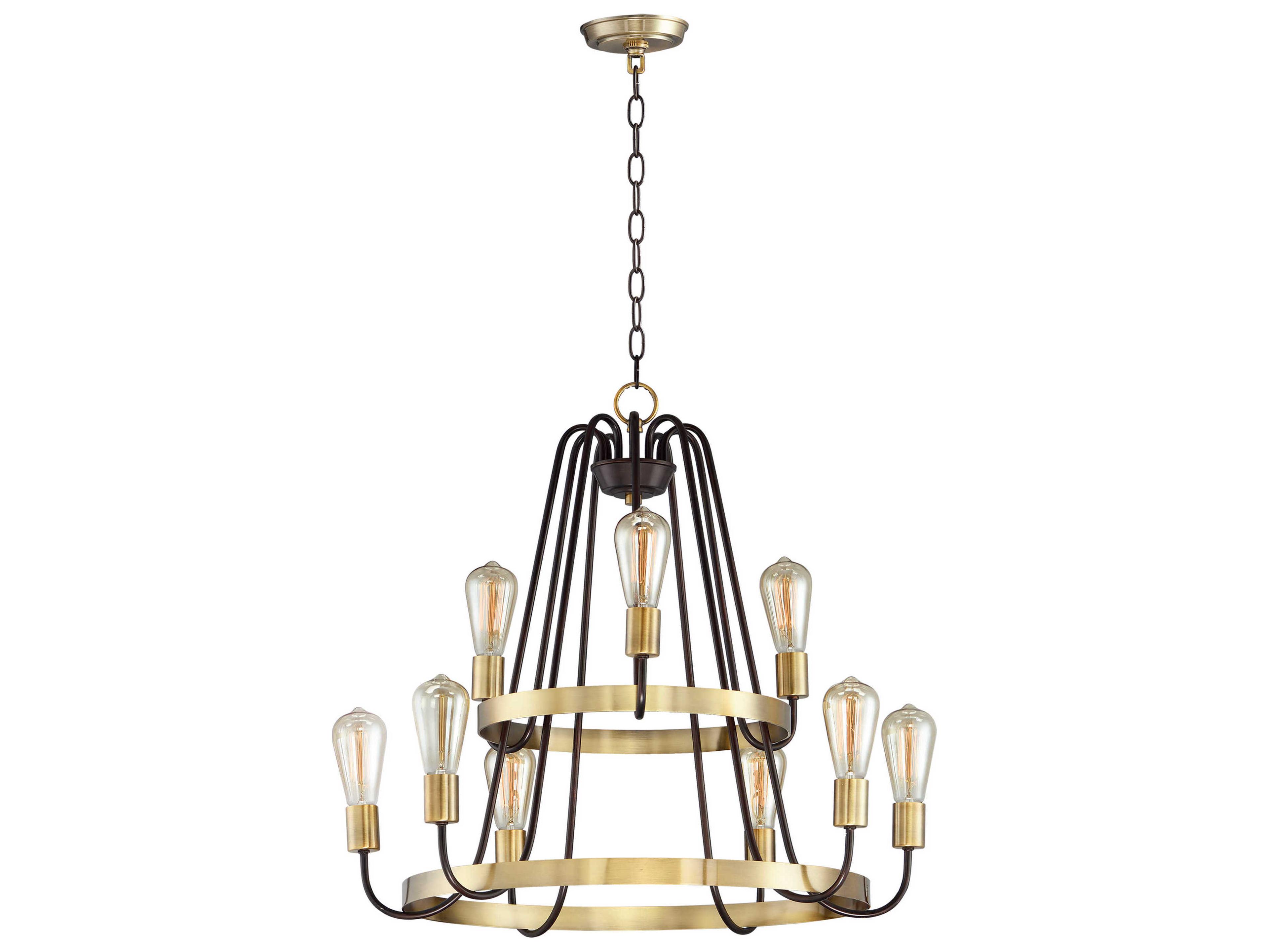 Haven 9-Light Oil Rubbed Bronze Antique Brass Candelabra Tiered Chandelier